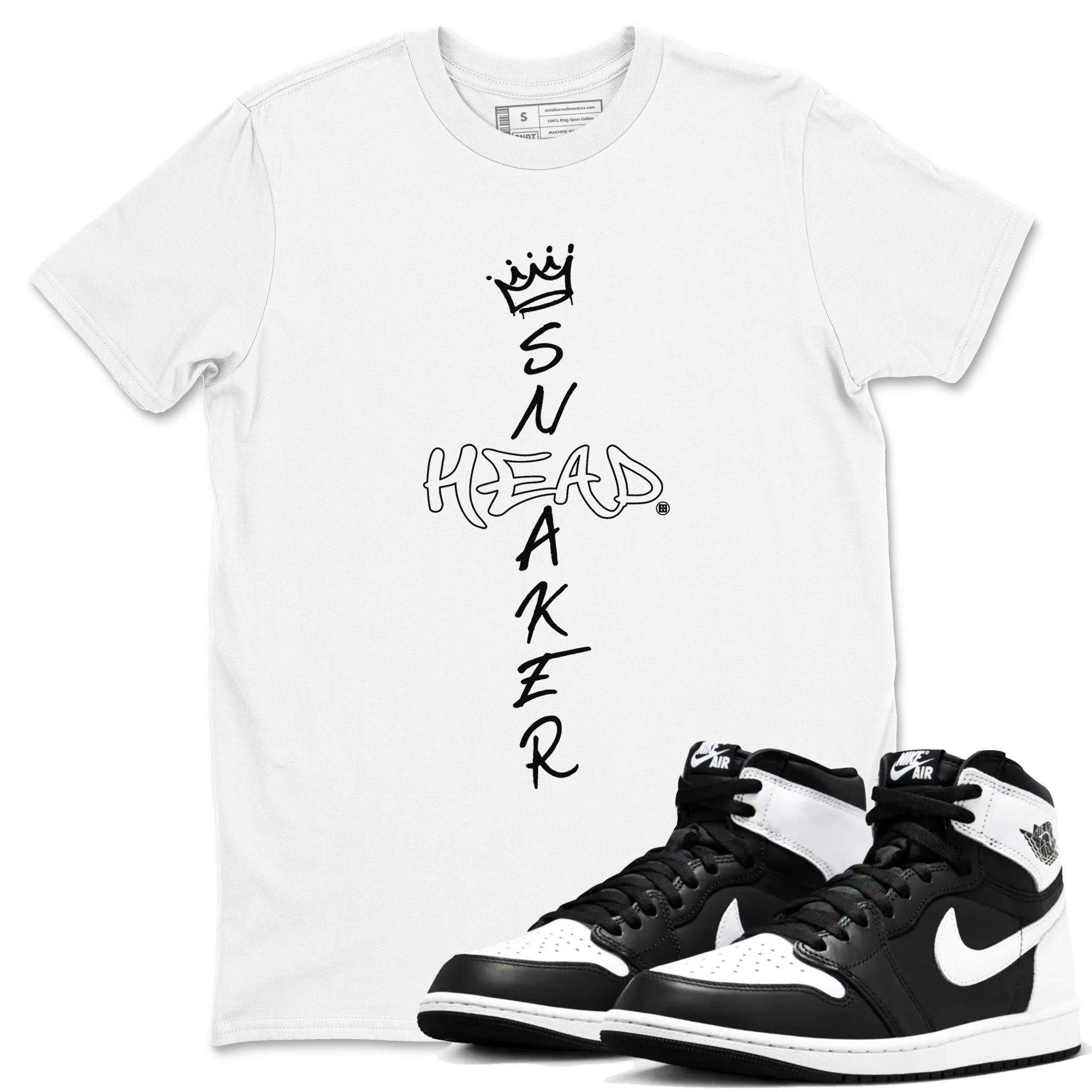 1s Black White shirt to match jordans streetwear brand Cross Sneakerhead sneaker tees Air Jordan 1 Black White Drip Gear Zone unisex cotton White 1 crew neck shirt