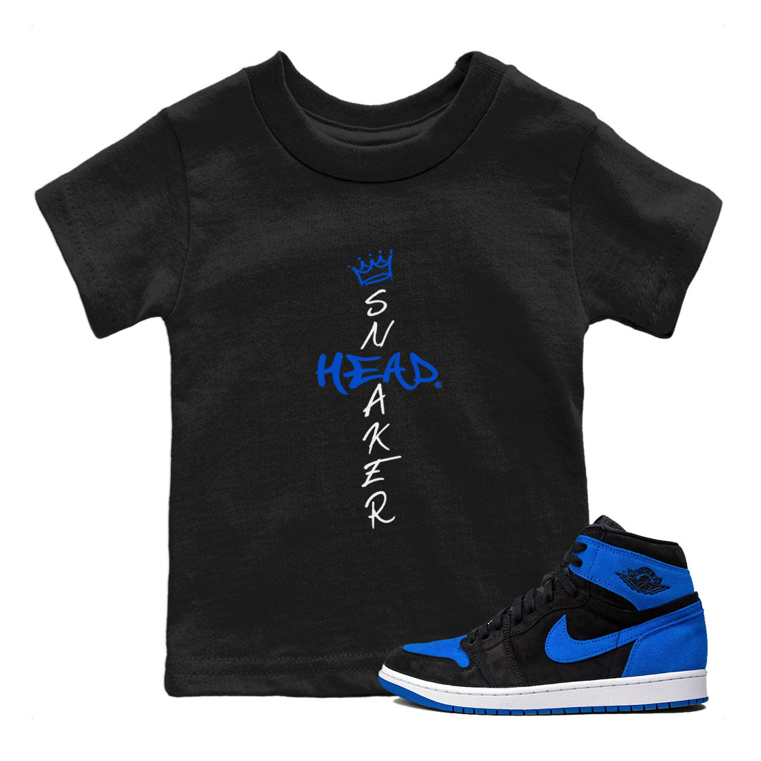 1s Royal Reimagined shirt to match jordans Cross Sneakerhead sneaker shirts Air Jordan 1 Royal Reimagined Drip Gear Zone Kids Baby Toddler sneaker shirts Black 1 T-Shirt