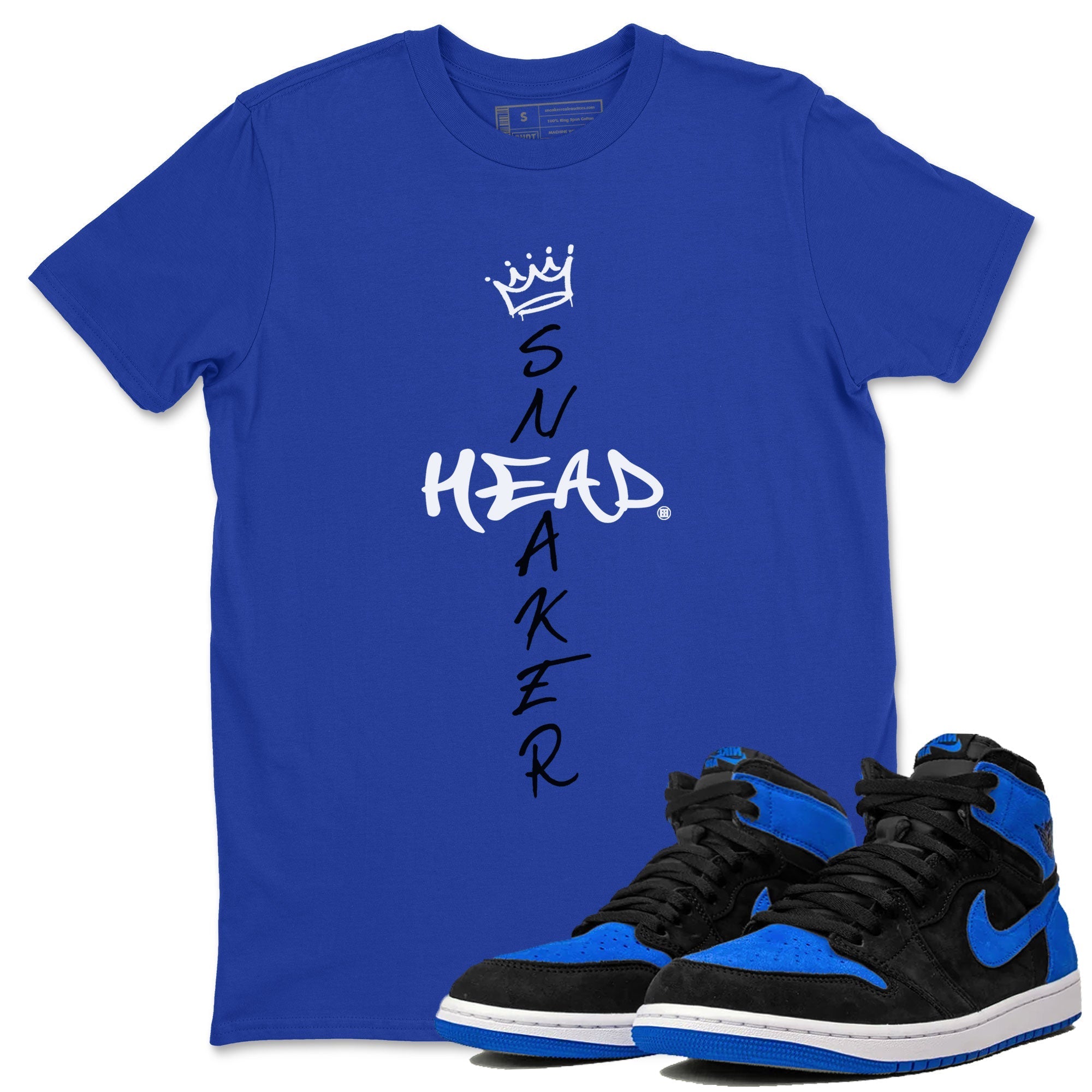 1s Royal Reimagined shirt to match jordans Cross Sneakerhead sneaker shirts Air Jordan 1 Royal Reimagined Drip Gear Zone Unisex Sneaker Tees and Sneaker Match T-Shirt Royal Blue 1 T-Shirt