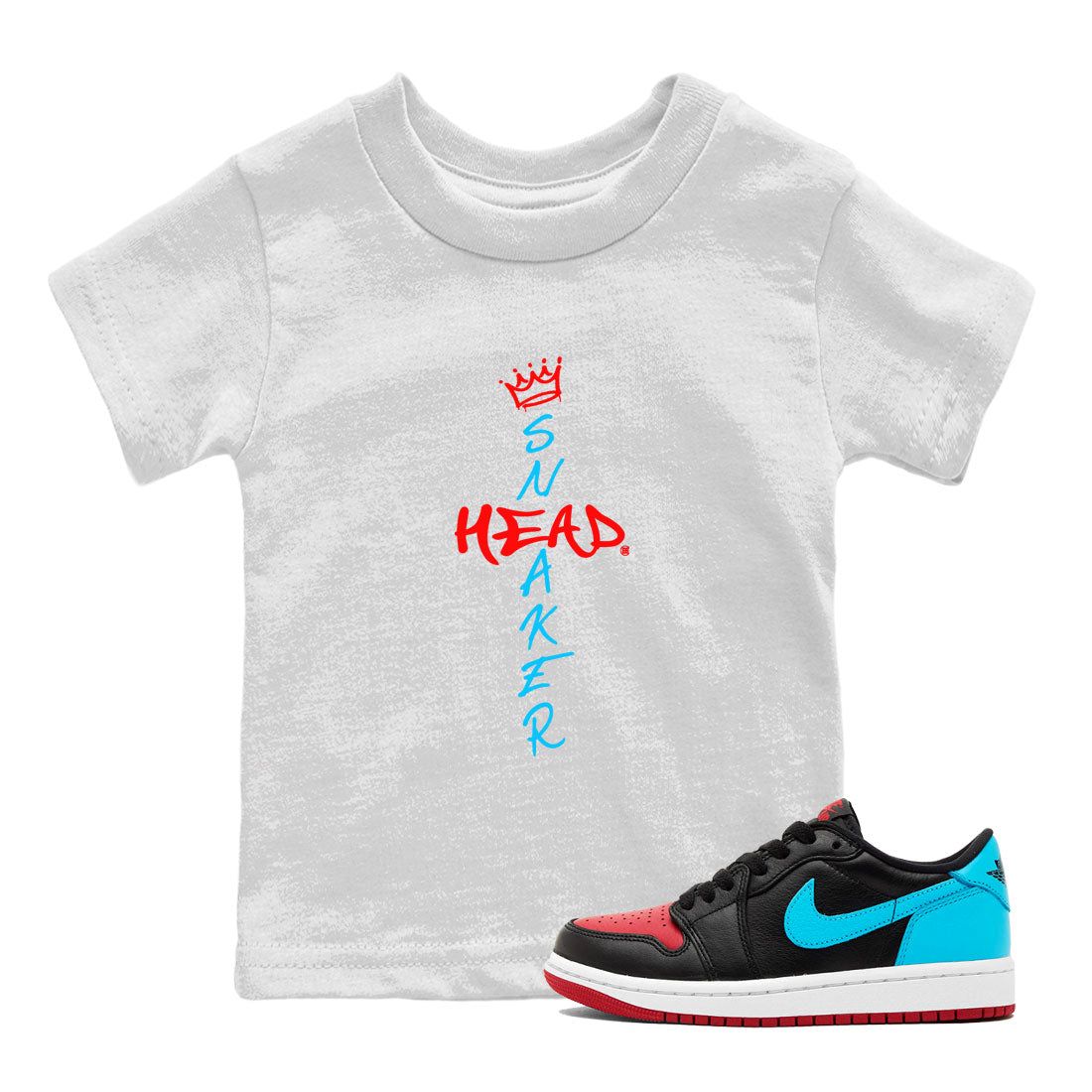 Air Jordan 1 UNC to Chicago Sneaker Match Tees Cross Sneakerhead Streetwear Sneaker Shirt Jordan 1 Low OG WMNS UNC to Chicago Drip Gear Zone Sneaker Matching Clothing Kids and Baby Youth Shirts White 1