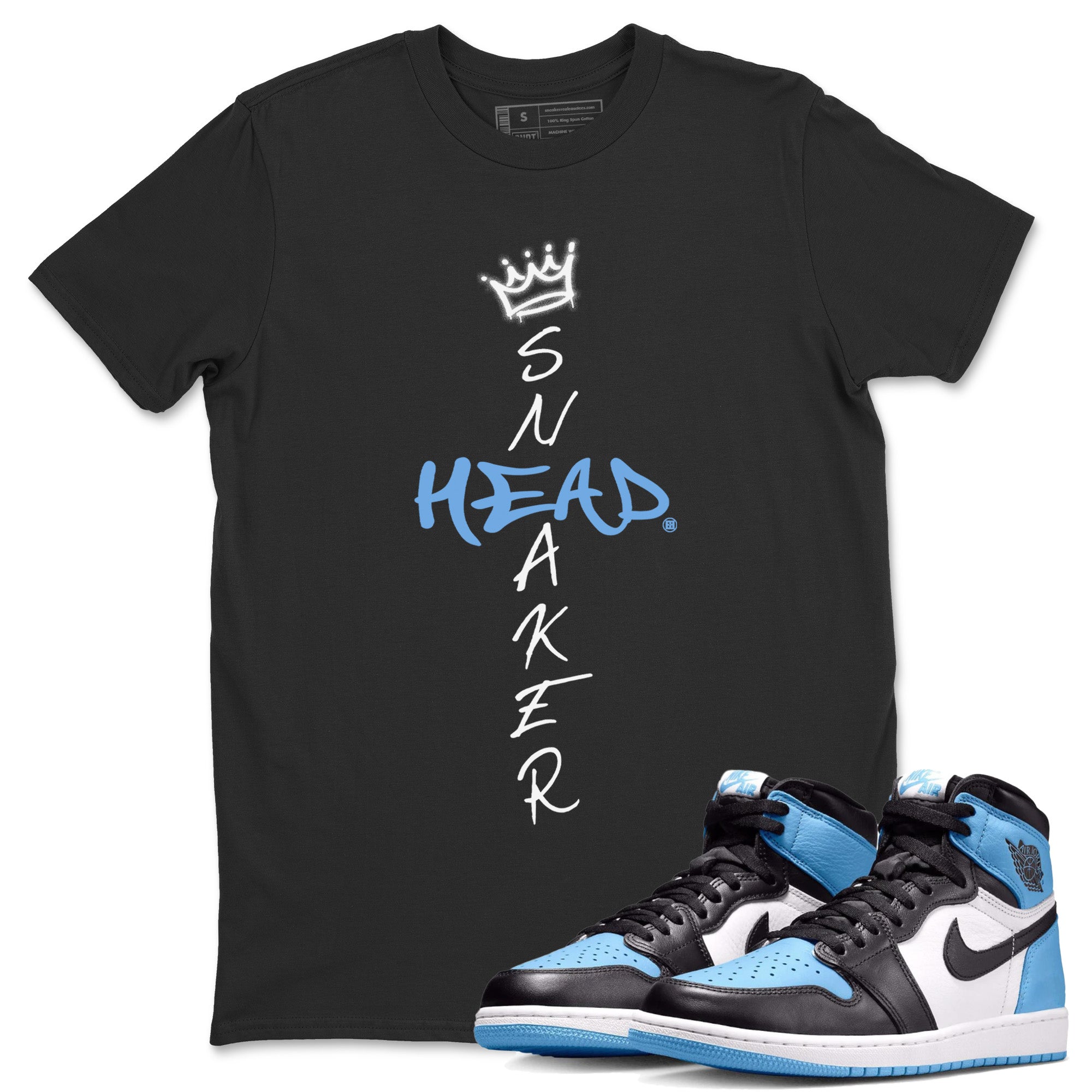 Air Jordan 1 Retro High OG UNC Toe Shirt to match Jordans Cross Sneakerhead Streetwear Sneaker Shirt Air Jordan 1 High OG UNC Toe Drip Gear Zone Sneaker Matching Clothing Crew Neck T-Shirts Black 1