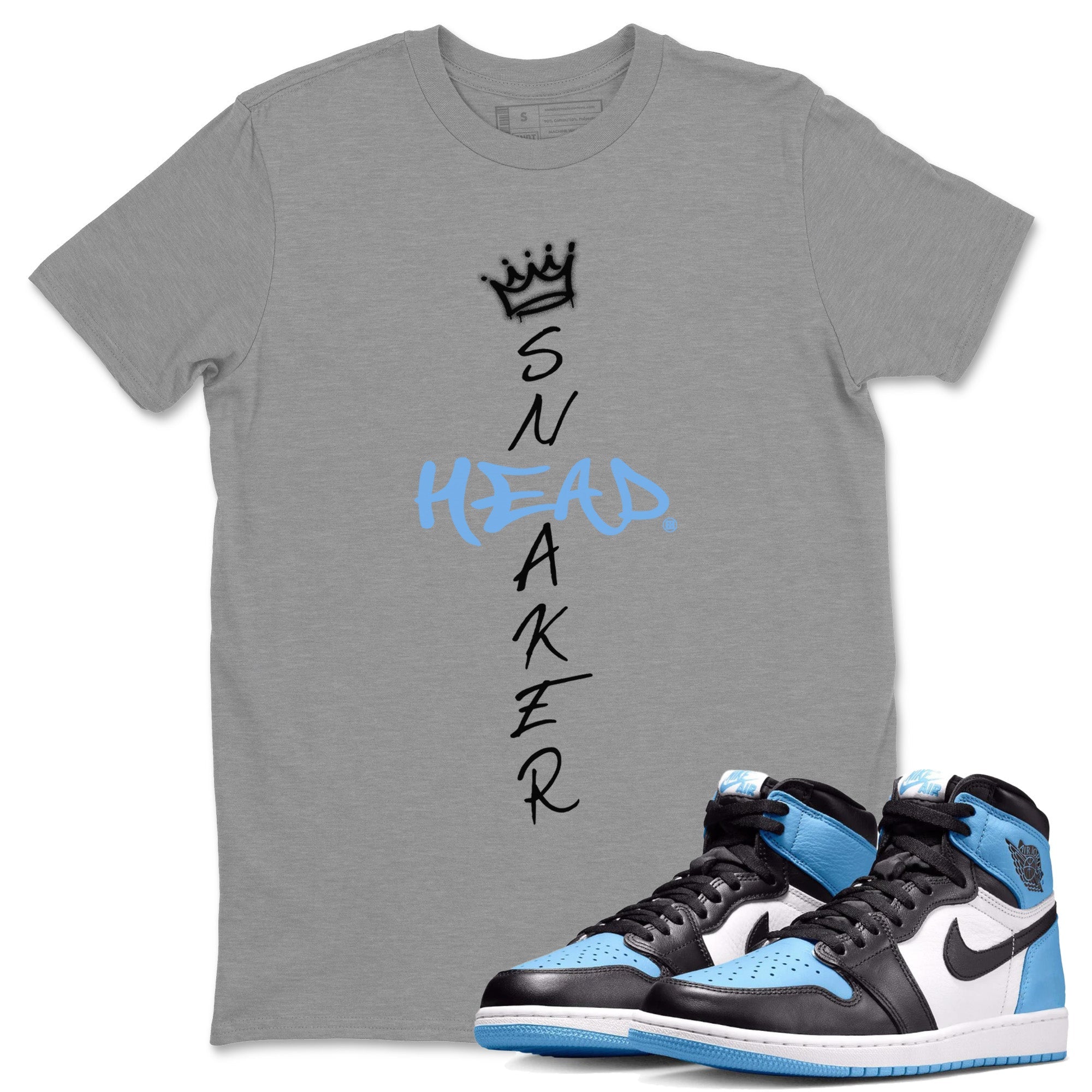 Air Jordan 1 Retro High OG UNC Toe Shirt to match Jordans Cross Sneakerhead Streetwear Sneaker Shirt Air Jordan 1 High OG UNC Toe Drip Gear Zone Sneaker Matching Clothing Crew Neck T-Shirts Heather Grey 1