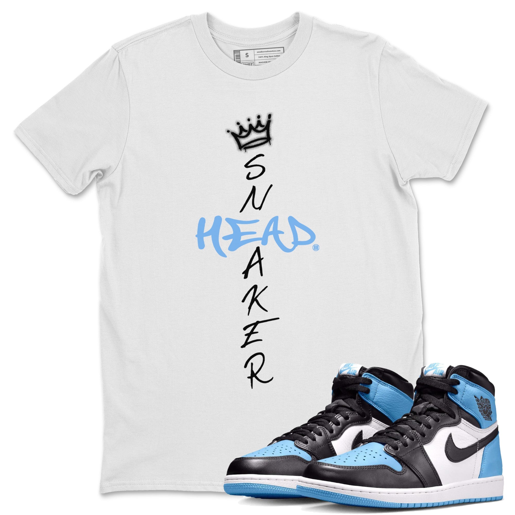 Air Jordan 1 Retro High OG UNC Toe Shirt to match Jordans Cross Sneakerhead Streetwear Sneaker Shirt Air Jordan 1 High OG UNC Toe Drip Gear Zone Sneaker Matching Clothing Crew Neck T-Shirts White 1