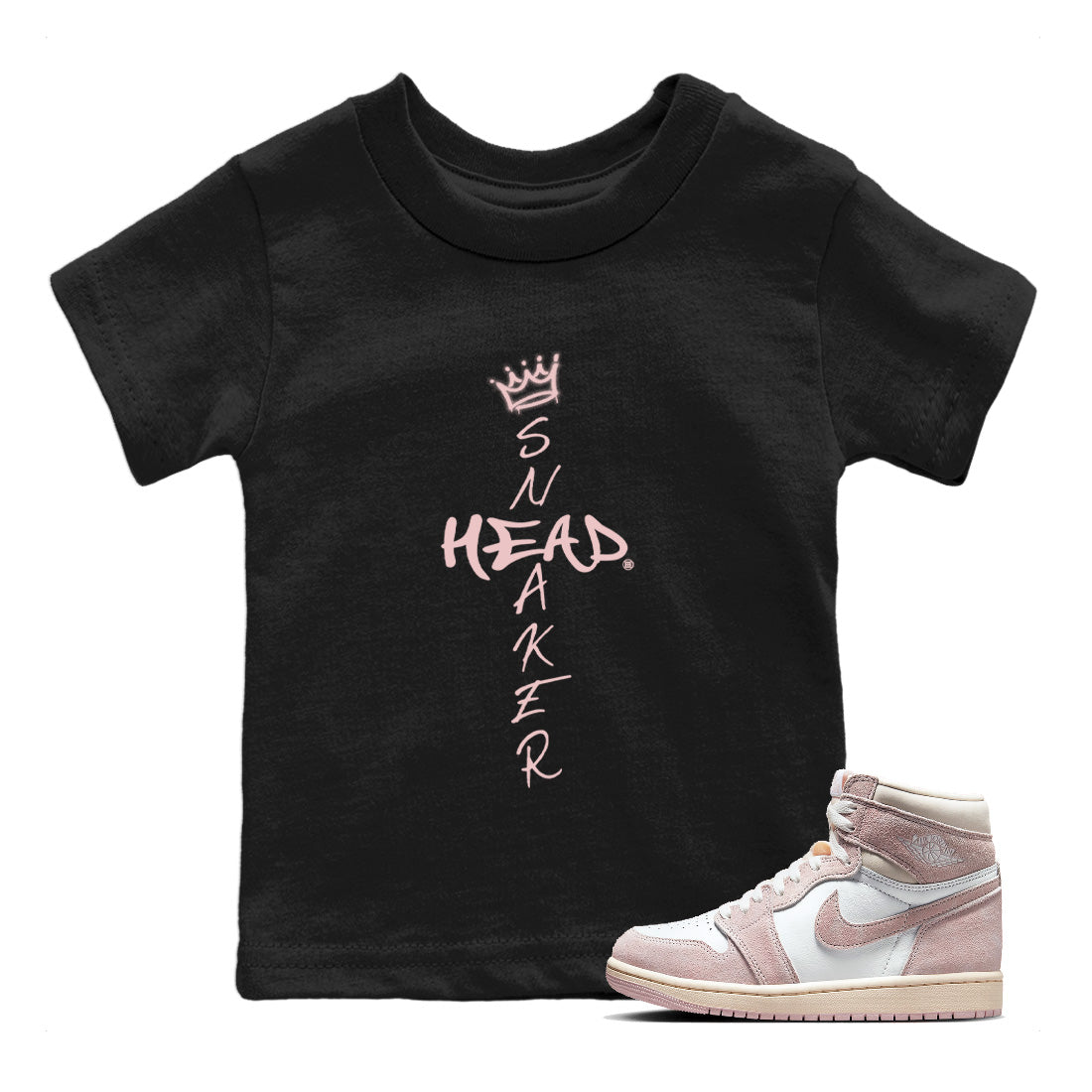 Air Jordan 1 Washed Pink Sneaker Match Tees Cross Sneakerhead Streetwear Sneaker Shirt Air Jordan 1 High OG WMNS Washed Pink Sneaker Release Tees Kids Shirts Black 1