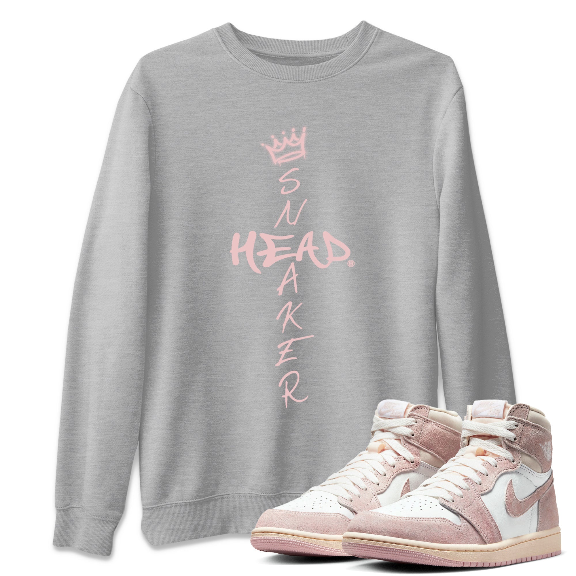 Air Jordan 1 Washed Pink Sneaker Match Tees Cross Sneakerhead Streetwear Sneaker Shirt Air Jordan 1 High OG WMNS Washed Pink Sneaker Release Tees Unisex Shirts Heather Grey 1