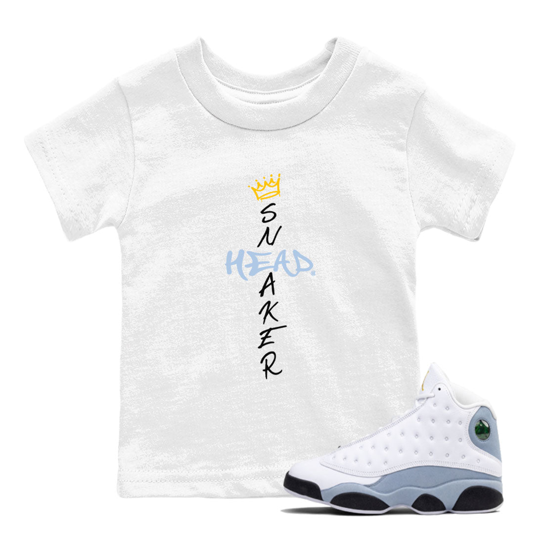 13s Blue Grey shirt to match jordans Cross Sneakerhead sneaker tees Air Jordan 13 Blue Grey Drip Gear Zone baby toddler White 1 cotton Shirt