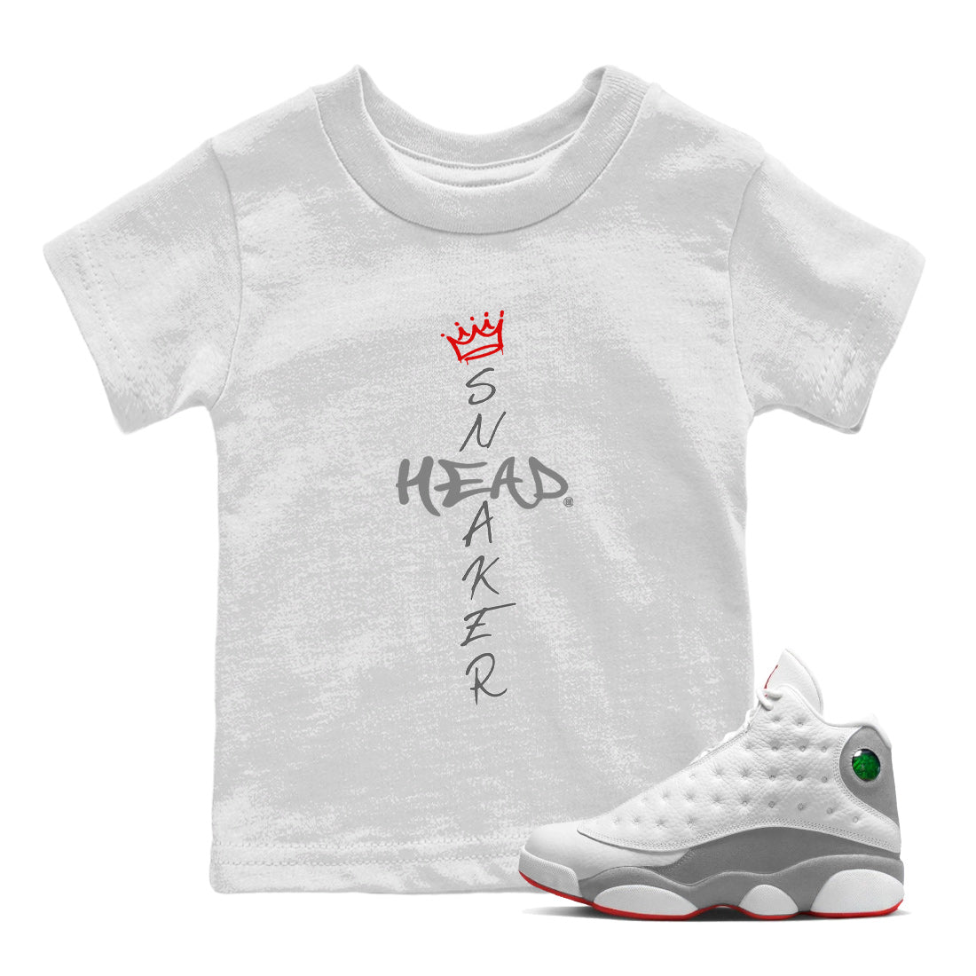 Air Jordan 13 Wolf Grey Sneaker Match Tees Cross Sneakerhead Streetwear Sneaker Shirt Air Jordan 13 Retro Wolf Grey T-Shirt Kids Shirts White 1