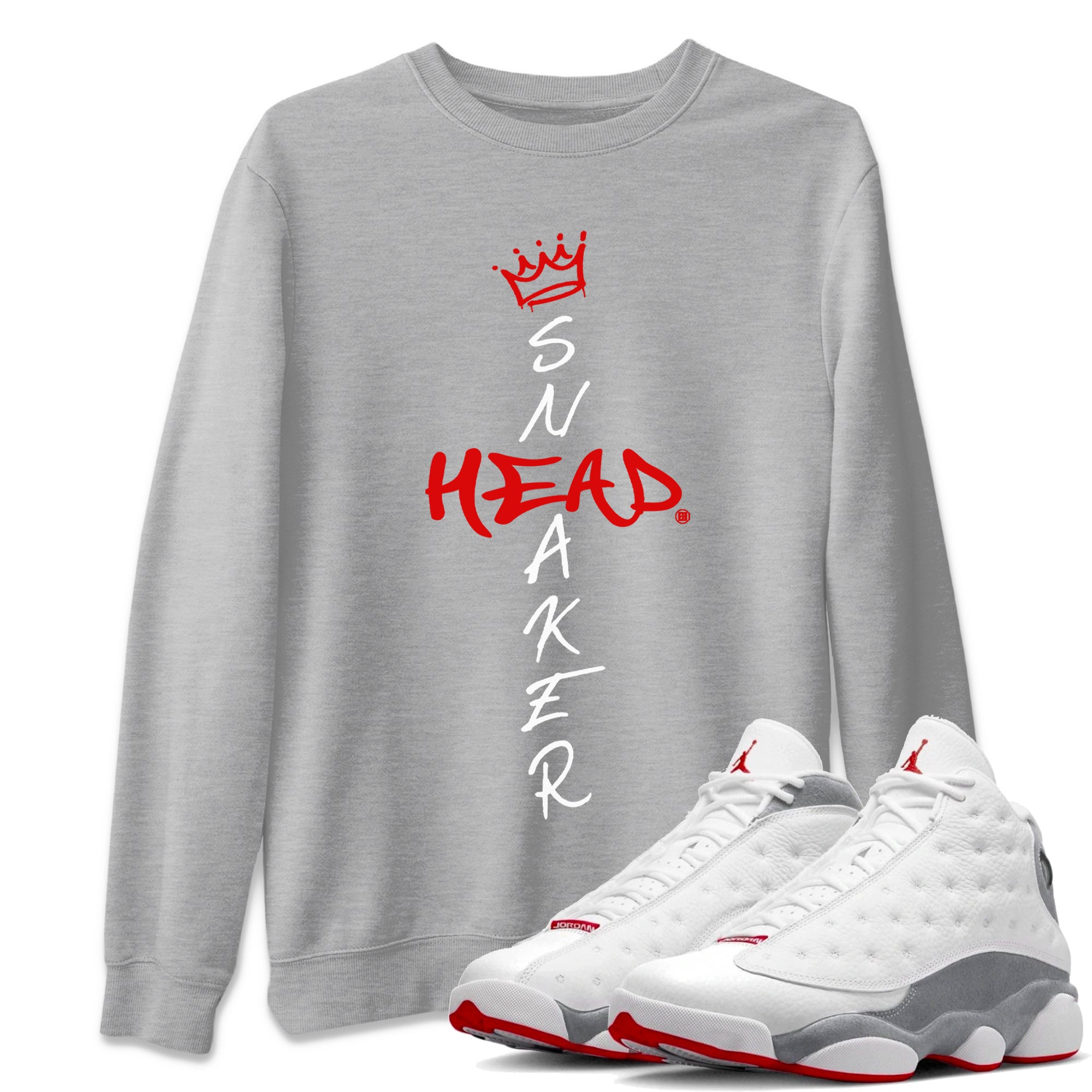 Air Jordan 13 Wolf Grey Sneaker Match Tees Cross Sneakerhead Streetwear Sneaker Shirt Air Jordan 13 Retro Wolf Grey T-Shirt Unisex Shirts Heather Grey 1