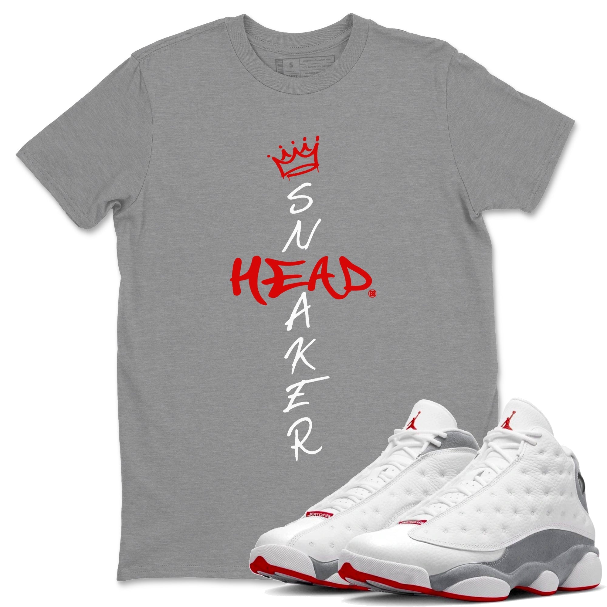Air Jordan 13 Wolf Grey Sneaker Match Tees Cross Sneakerhead Streetwear Sneaker Shirt Air Jordan 13 Retro Wolf Grey T-Shirt Unisex Shirts Heather Grey 1