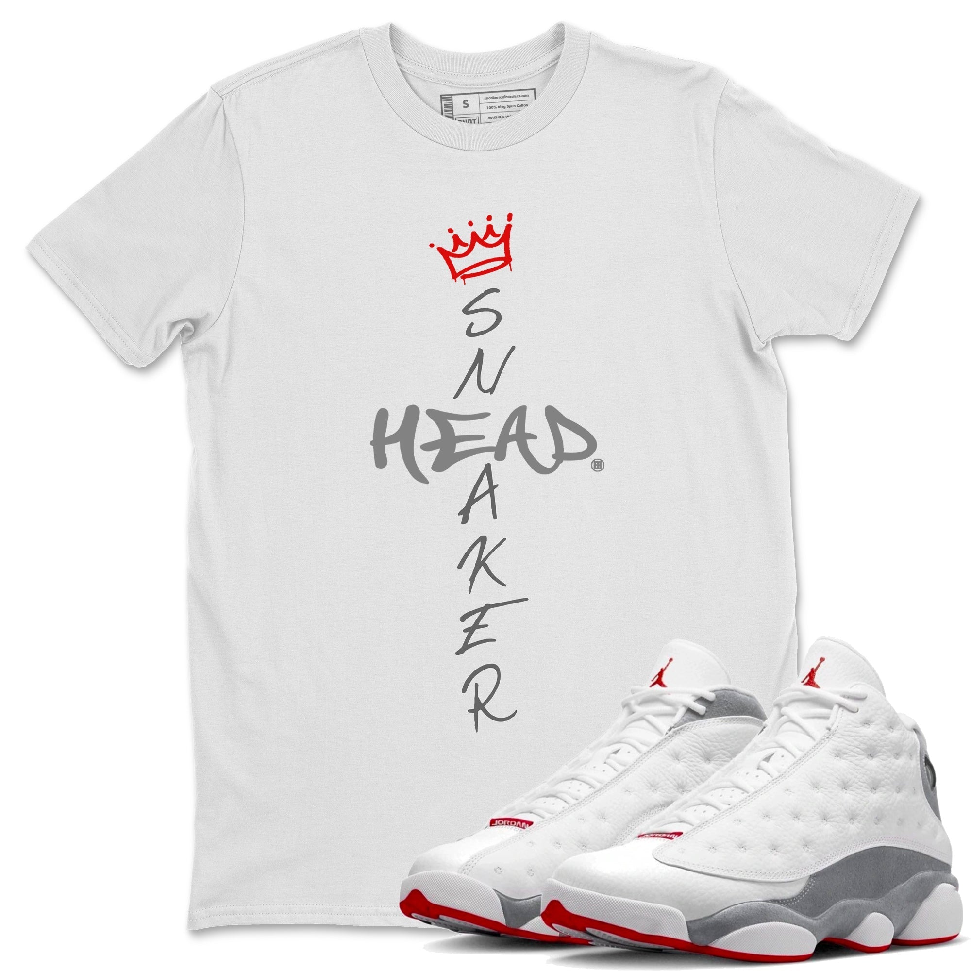 Air Jordan 13 Wolf Grey Sneaker Match Tees Cross Sneakerhead Streetwear Sneaker Shirt Air Jordan 13 Retro Wolf Grey T-Shirt Unisex Shirts White 1