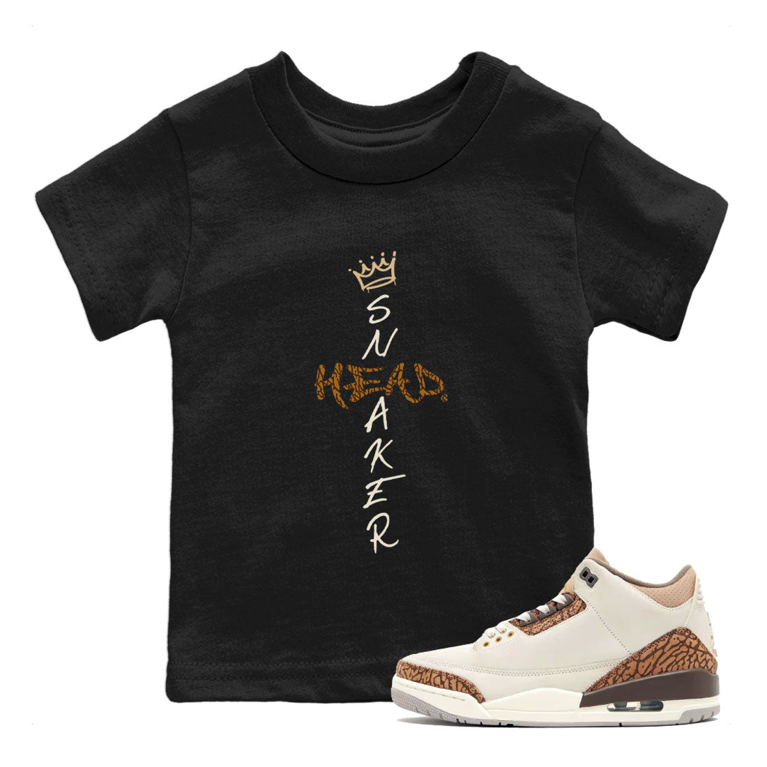 Air Jordan 3 Palomino shirt to match jordans Cross Sneakerhead Streetwear Sneaker Shirt 3s Palomino Drip Gear Zone Sneaker Matching Clothing Baby Toddler Black 1 T-Shirt