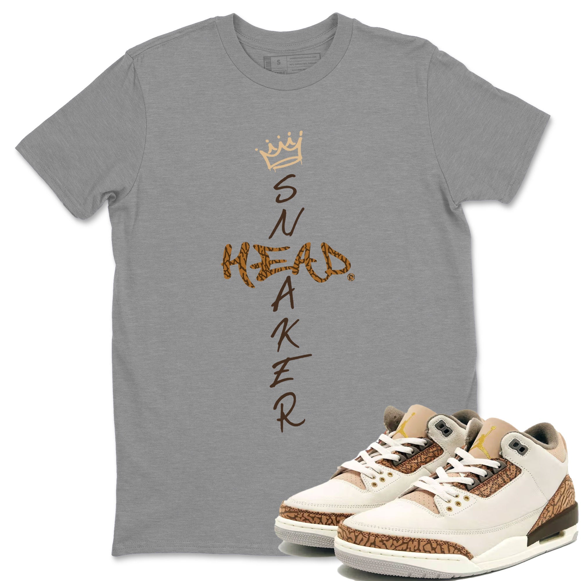 Air Jordan 3 Palomino shirt to match jordans Cross Sneakerhead Streetwear Sneaker Shirt 3s Palomino Drip Gear Zone Sneaker Matching Clothing Unisex Heather Grey 1 T-Shirt