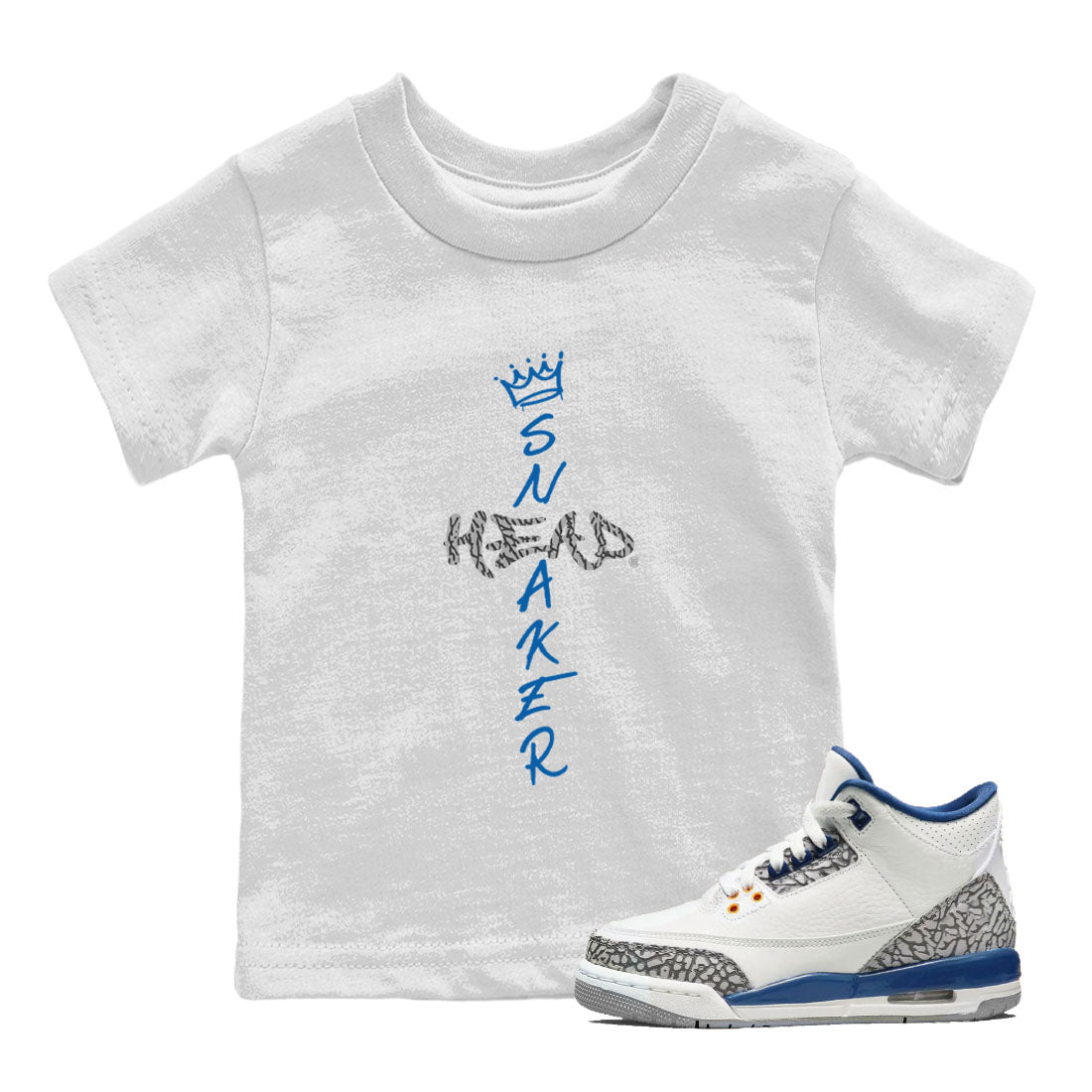 Air Jordan 3 Wizards Sneaker Match Tees Cross Sneakerhead Streetwear Sneaker Shirt Air Jordan 3 Retro Wizards Tees Kids Shirts White 1