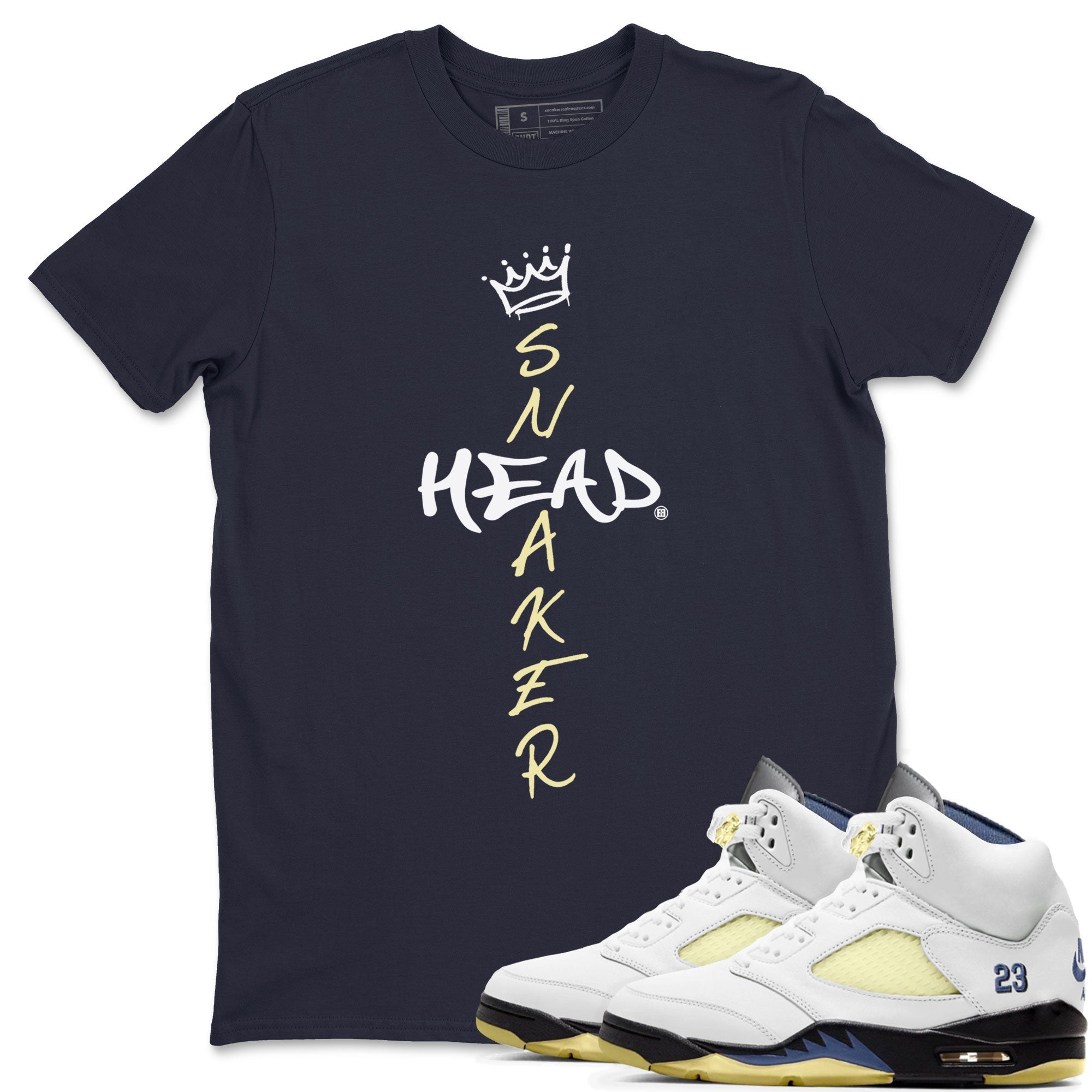 Air Jordan 5 A Ma Maniere x Dawn shirt to match jordans Cross Sneakerhead sneaker tees Air Jordan 5 A Ma Maniere x Photon Dust Drip Gear Zone Streetwear Brand Sneaker Matching Shirt Unisex Navy 1 T-Shirt