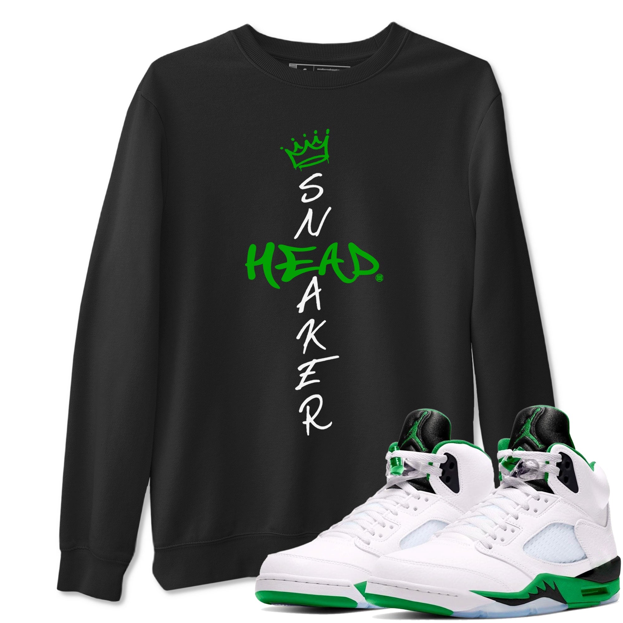 Jordan 5 Retro Lucky Green shirt to match jordans Cross Sneakerhead sneaker match tee AJ5 Lucky Green Drip Gear Zone unisex cotton Black 1 crew neck shirt