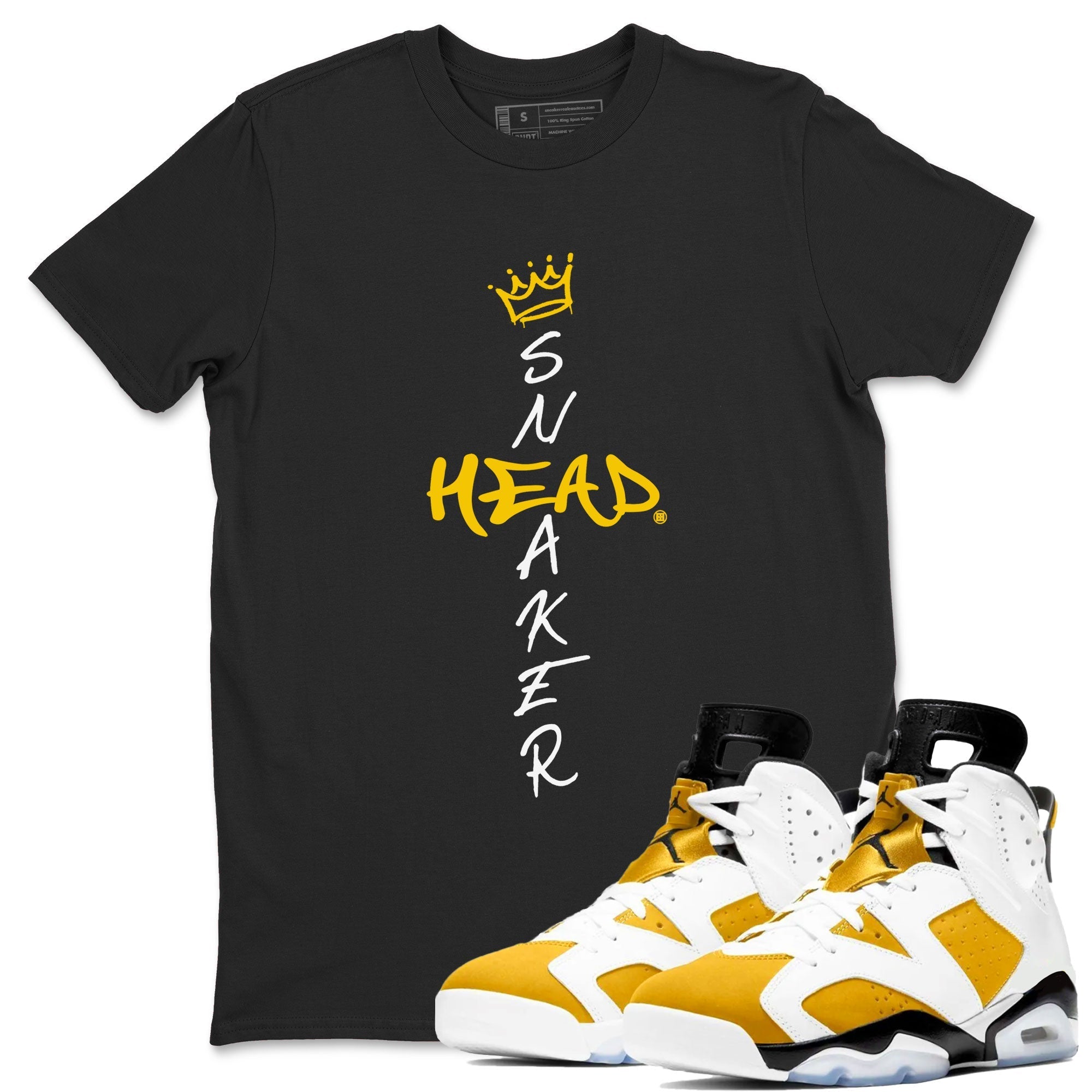 Air Jordan 6 Yellow Ochre shirt to match jordans Cross Sneakerhead special sneaker matching tees AJ6 Yellow Ochre Drip Gear Zone Brand Unisex Black 1 T-Shirt