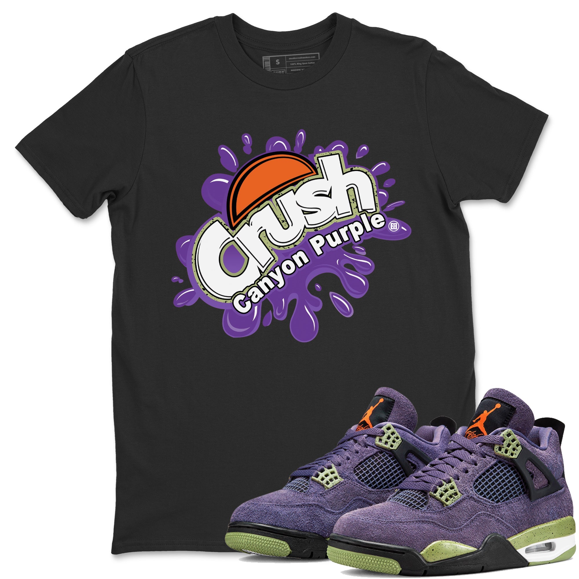 Jordan 4 Canyon Purple Sneaker Matching T-Shirt Crush Sneaker Tees Jordan 4 Canyon Purple Sneaker Release Tees Crew Neck Tees