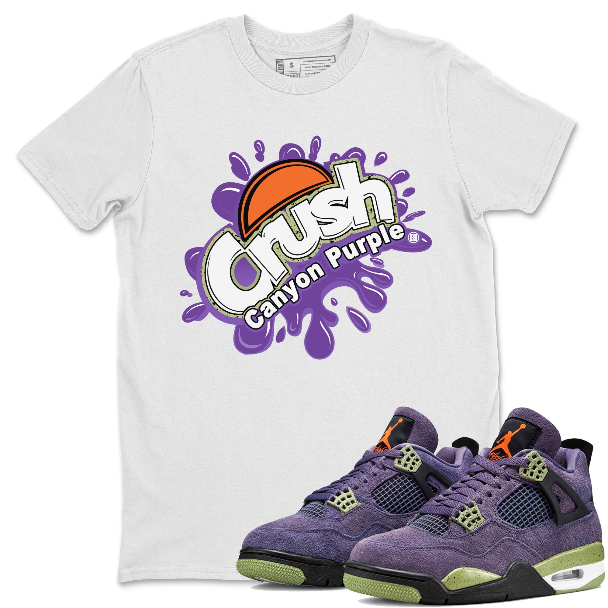 Jordan 4 Canyon Purple Sneaker Matching T-Shirt Crush Sneaker Tees Jordan 4 Canyon Purple Sneaker Release Tees Crew Neck Tees