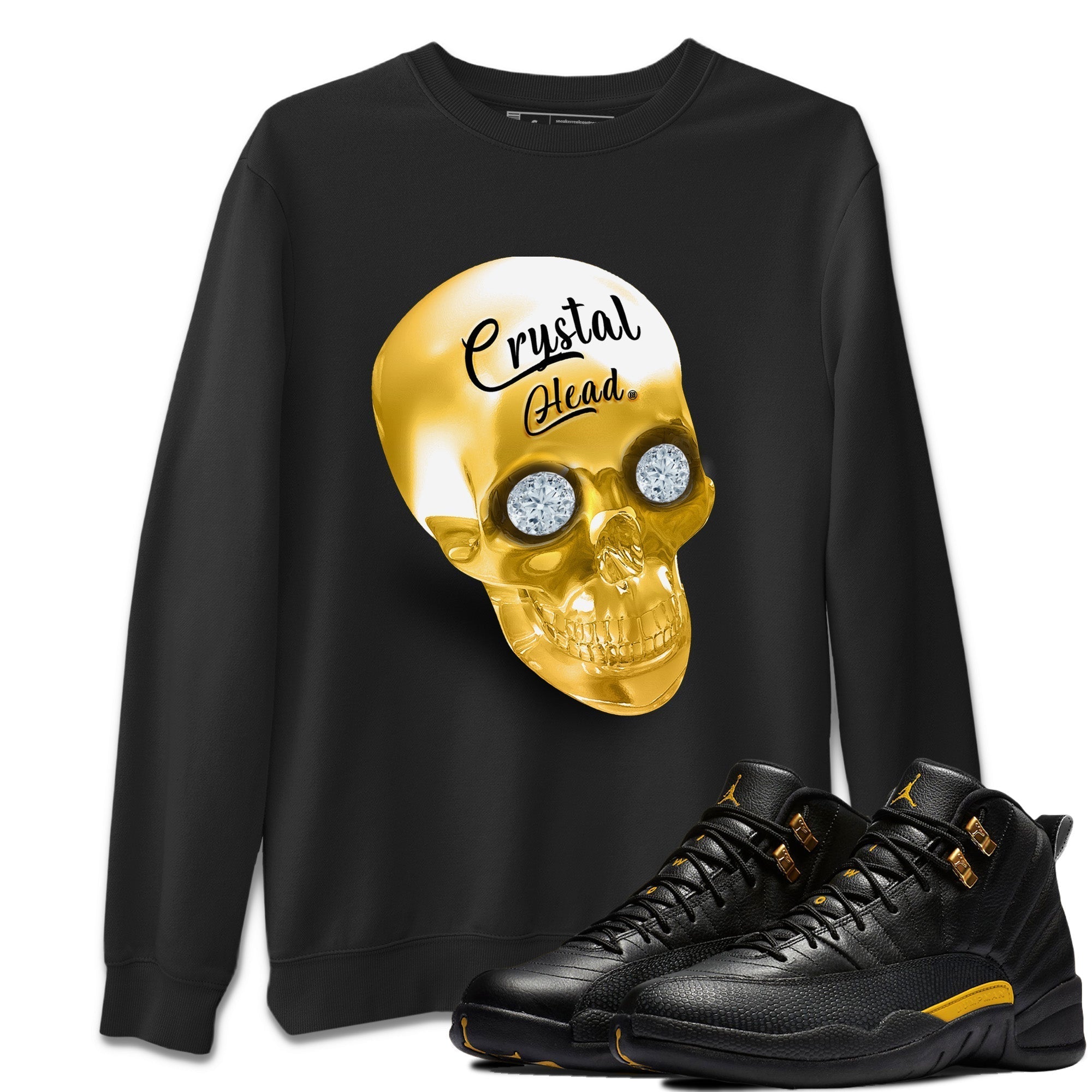 Jordan 12 Black Taxi Sneaker Tees Drip Gear Zone Crystal Head Sneaker Tees Jordan 12 Black Taxi Shirt Unisex Shirts