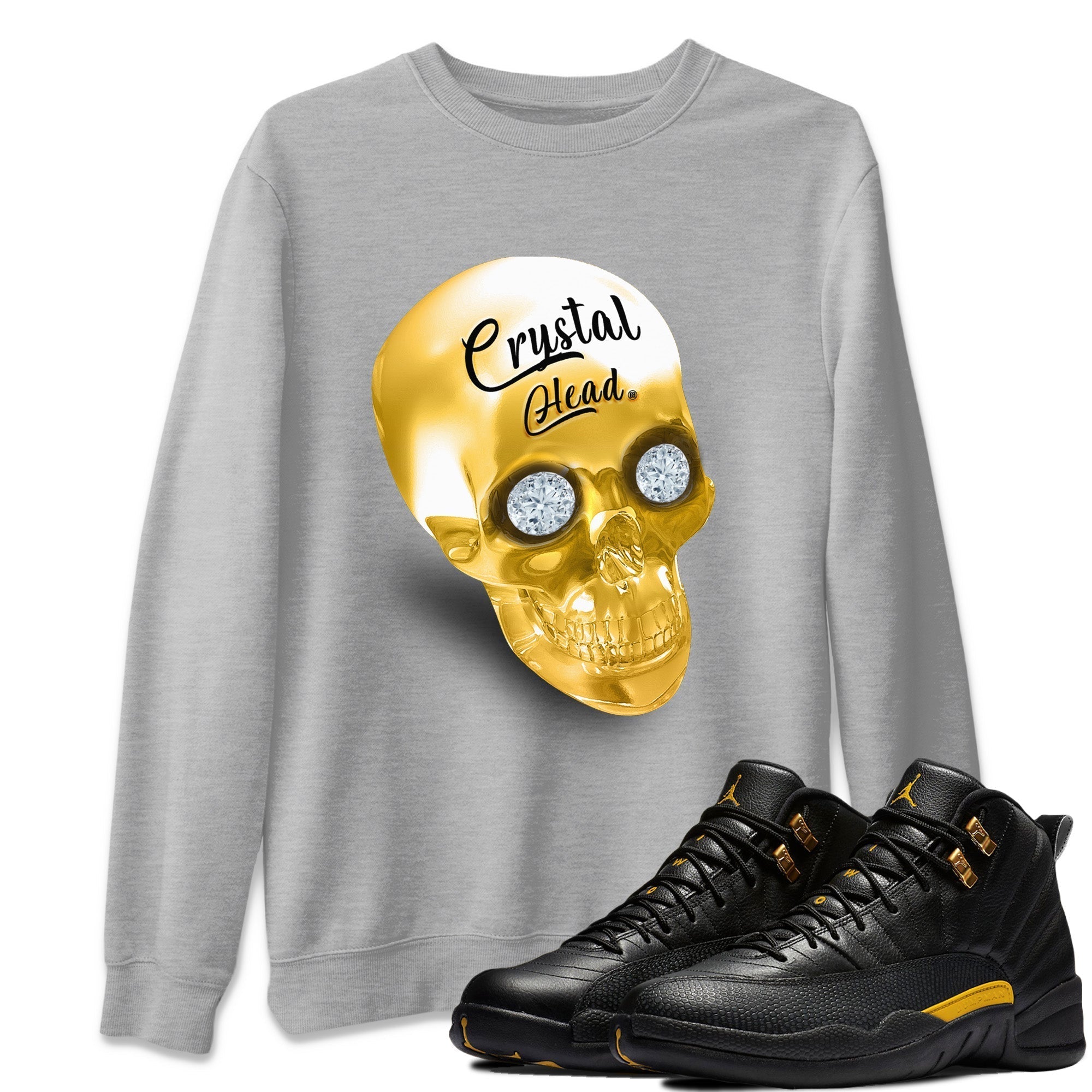 Jordan 12 Black Taxi Sneaker Tees Drip Gear Zone Crystal Head Sneaker Tees Jordan 12 Black Taxi Shirt Unisex Shirts