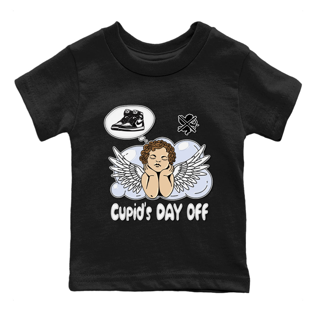 Air Jordan 1 Black White Shirt To Match Jordans Cupids Day Off Sneaker Tees Air Jordan 1 Black White Drip Gear Zone Sneaker Matching Clothing Kids Shirts