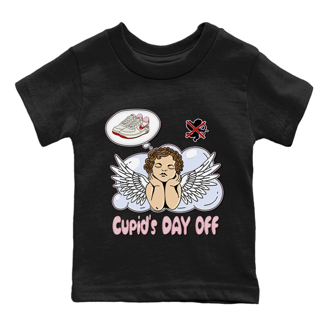 Air Force 1 Valentines Day Sneaker Match Tees Cupids Day Off Sneaker Tees Air Force 1 Valentines Day Jordan to match sneaker T-Shirt Kids Shirts