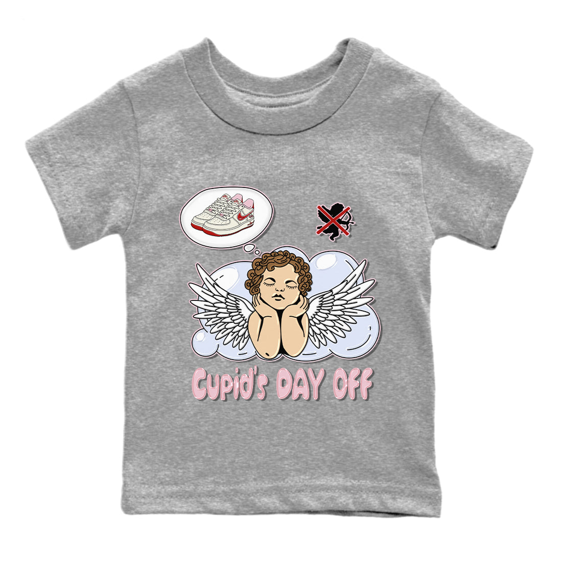 Air Force 1 Valentines Day Sneaker Match Tees Cupids Day Off Sneaker Tees Air Force 1 Valentines Day Jordan to match sneaker T-Shirt Kids Shirts