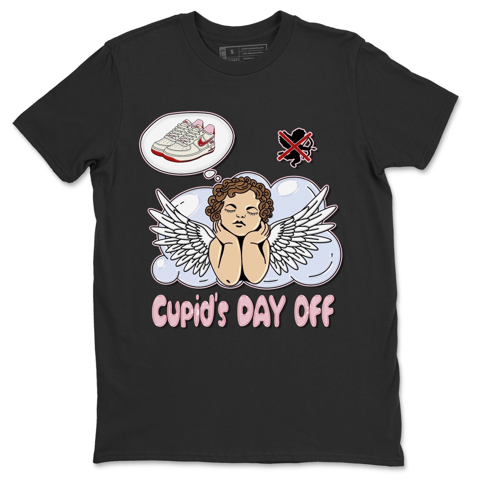 Air Force 1 Valentines Day Sneaker Match Tees Cupids Day Off Sneaker Tees Air Force 1 Valentines Day Jordan to match sneaker T-Shirt Crew Neck Shirts