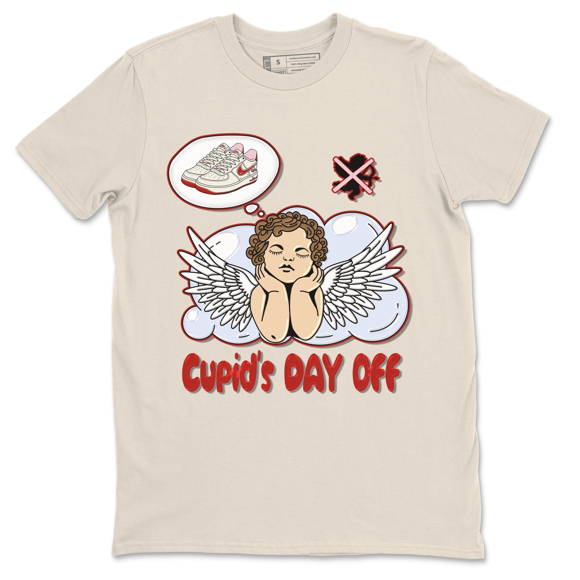 Air Force 1 Valentines Day Sneaker Match Tees Cupids Day Off Sneaker Tees Air Force 1 Valentines Day Jordan to match sneaker T-Shirt Crew Neck Shirts