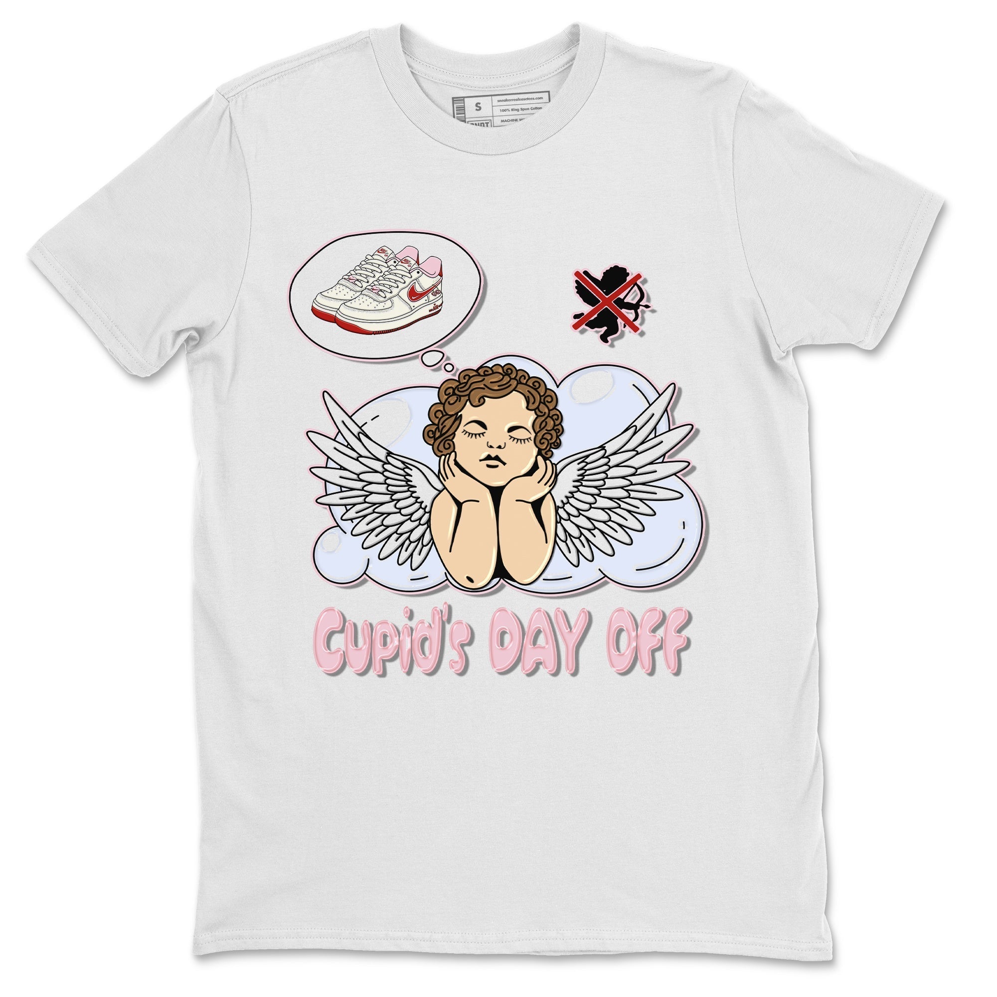 Air Force 1 Valentines Day Sneaker Match Tees Cupids Day Off Sneaker Tees Air Force 1 Valentines Day Jordan to match sneaker T-Shirt Crew Neck Shirts