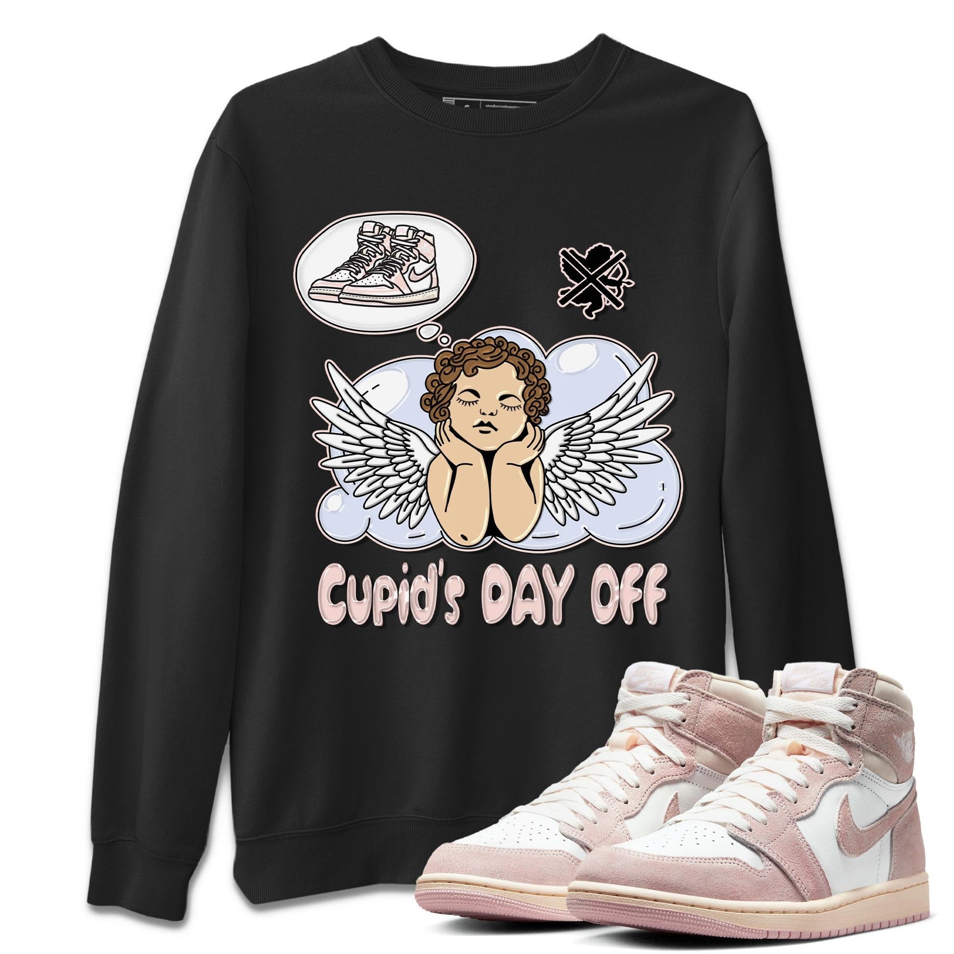 Air Jordan 1 Washed Pink Sneaker Match Tees Cupids Day Off Streetwear Sneaker Shirt AJ1 Washed Pink Sneaker Release Tees Unisex Shirts Black 1