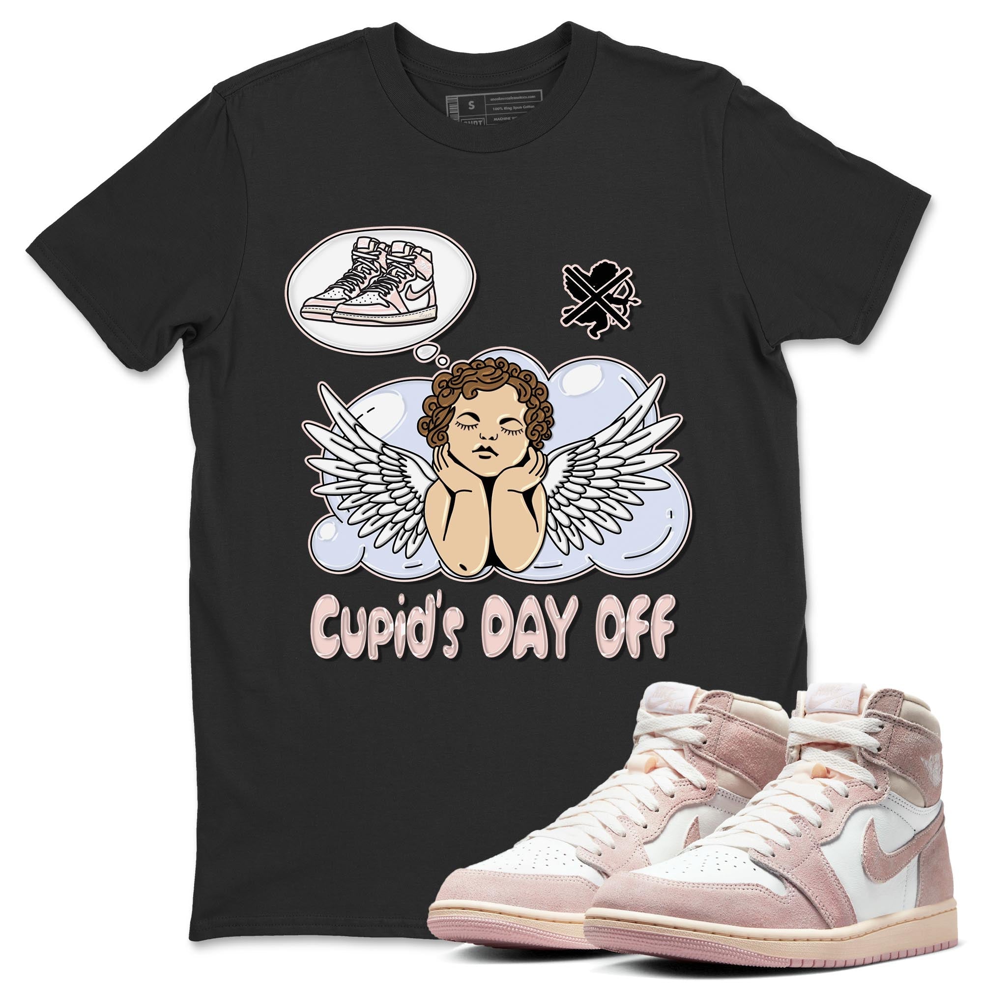 Air Jordan 1 Washed Pink Sneaker Match Tees Cupids Day Off Streetwear Sneaker Shirt AJ1 Washed Pink Sneaker Release Tees Unisex Shirts Black 1