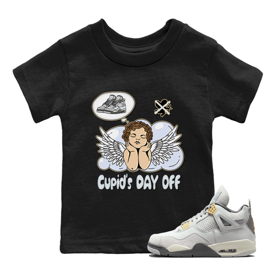 Jordan 4 Craft Sneaker Matching T-Shirt Cupids Day Off Sneaker Tees Jordan 4 Craft Sneaker Release Tees Kids Shirts