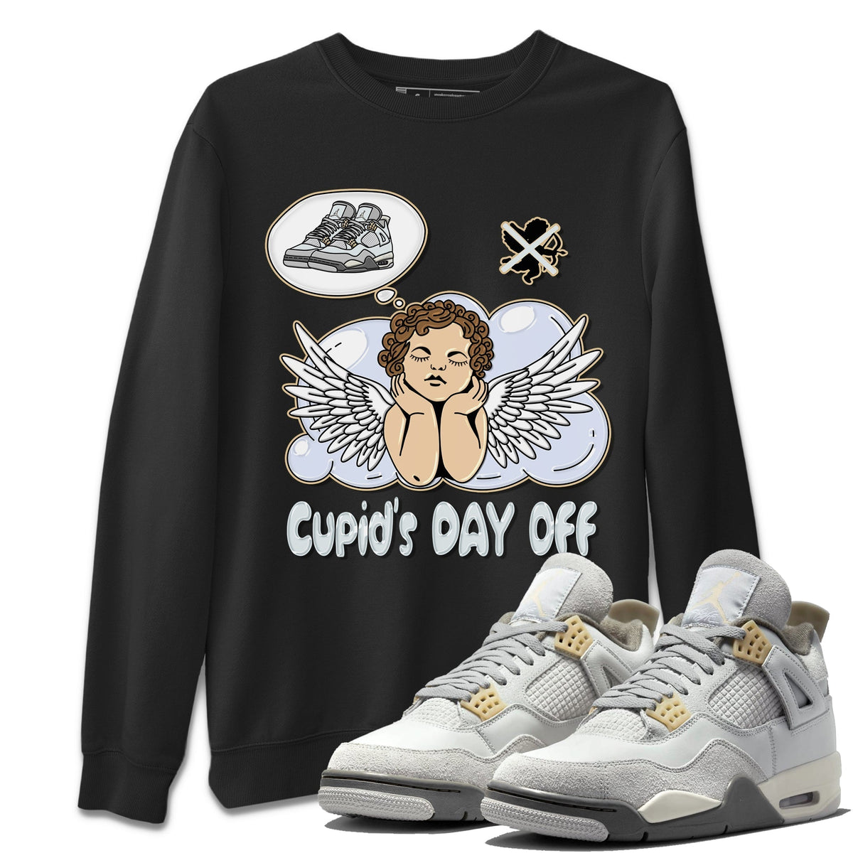Jordan 4 Craft Sneaker Matching T-Shirt Cupids Day Off Sneaker Tees Jordan 4 Craft Sneaker Release Tees Crew Neck Tees