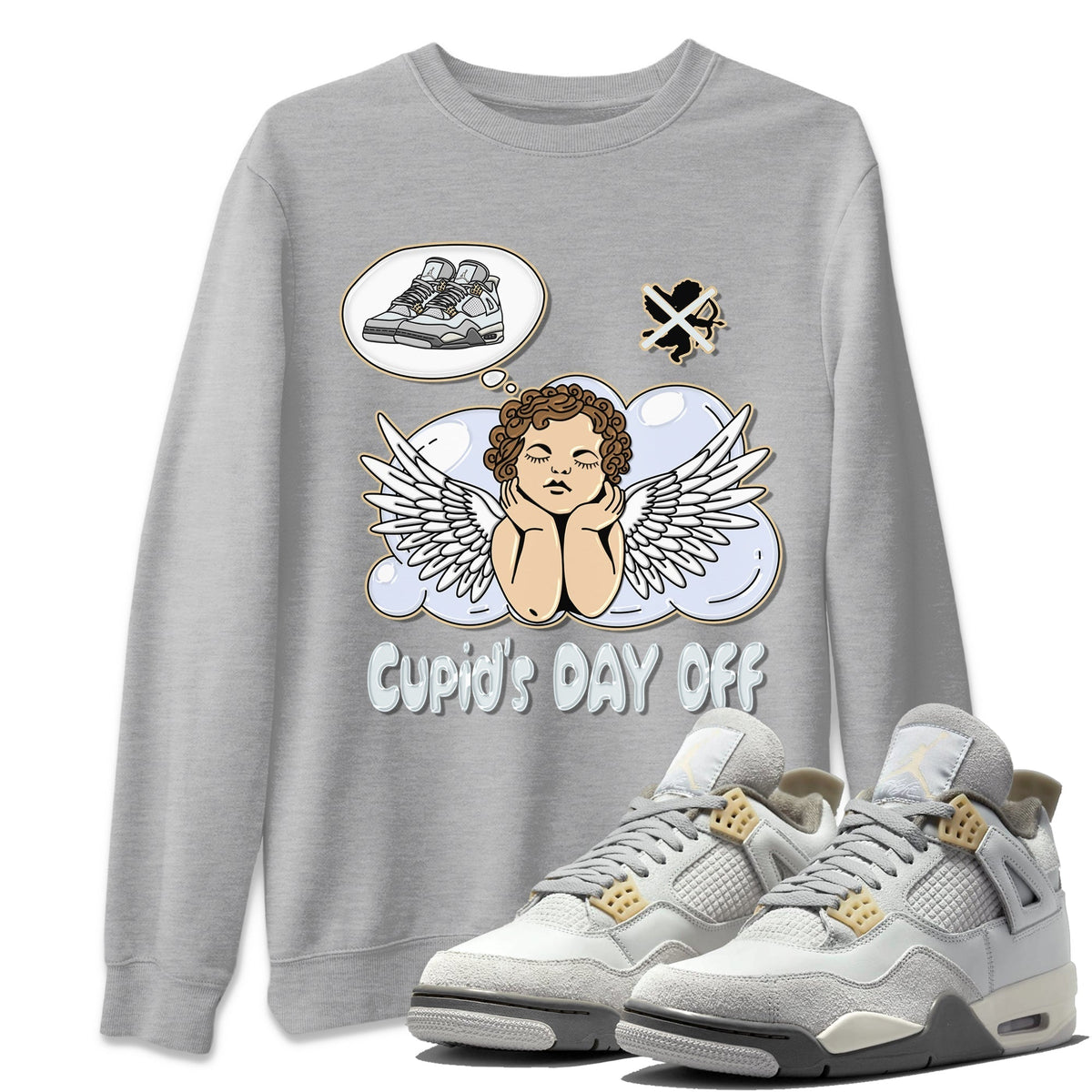 Jordan 4 Craft Sneaker Matching T-Shirt Cupids Day Off Sneaker Tees Jordan 4 Craft Sneaker Release Tees Crew Neck Tees