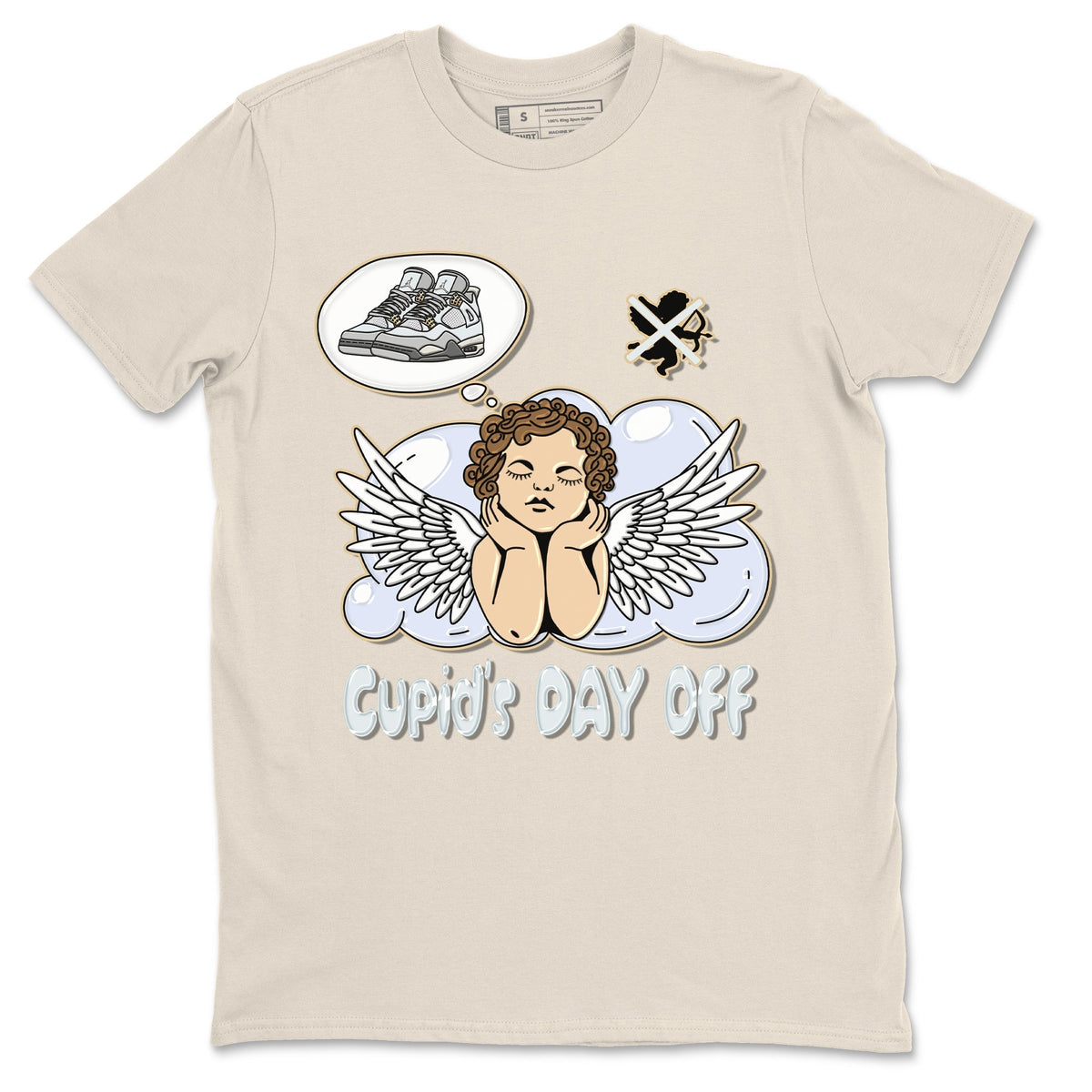Jordan 4 Craft Sneaker Matching T-Shirt Cupids Day Off Sneaker Tees Jordan 4 Craft Sneaker Release Tees Crew Neck Tees