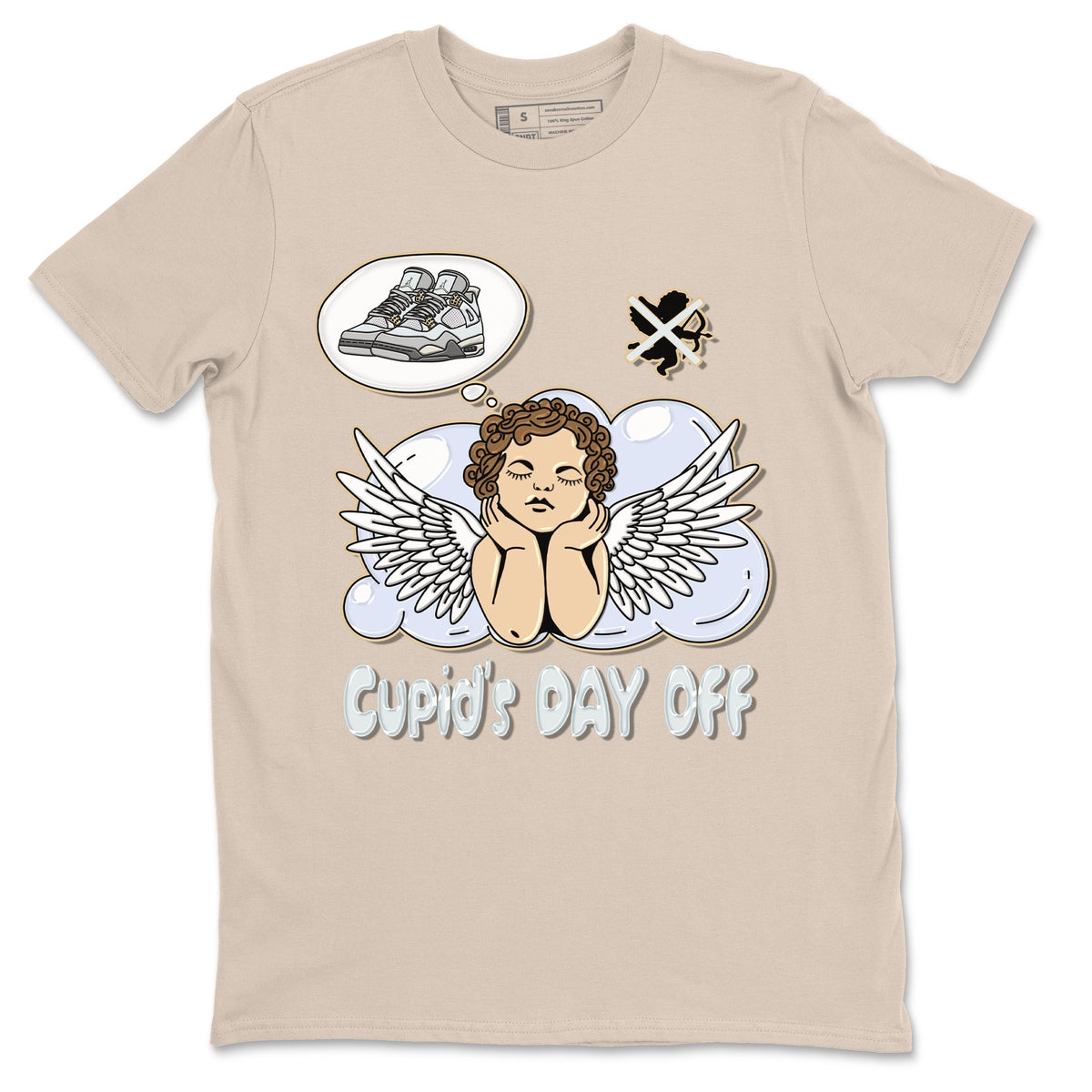 Jordan 4 Craft Sneaker Matching T-Shirt Cupids Day Off Sneaker Tees Jordan 4 Craft Sneaker Release Tees Crew Neck Tees