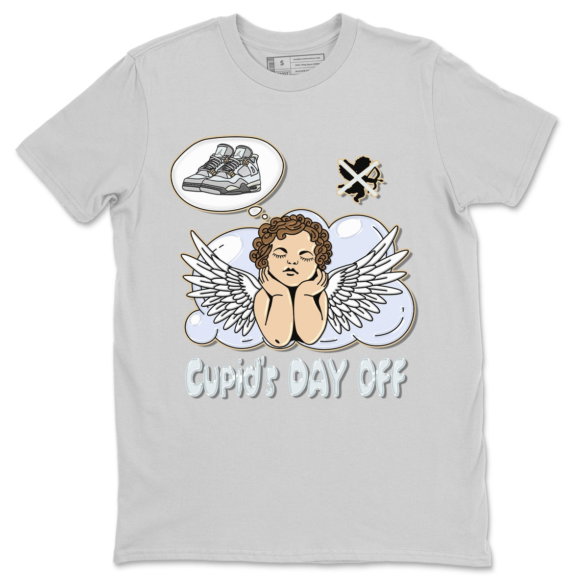 Jordan 4 Craft Sneaker Matching T-Shirt Cupids Day Off Sneaker Tees Jordan 4 Craft Sneaker Release Tees Crew Neck Tees
