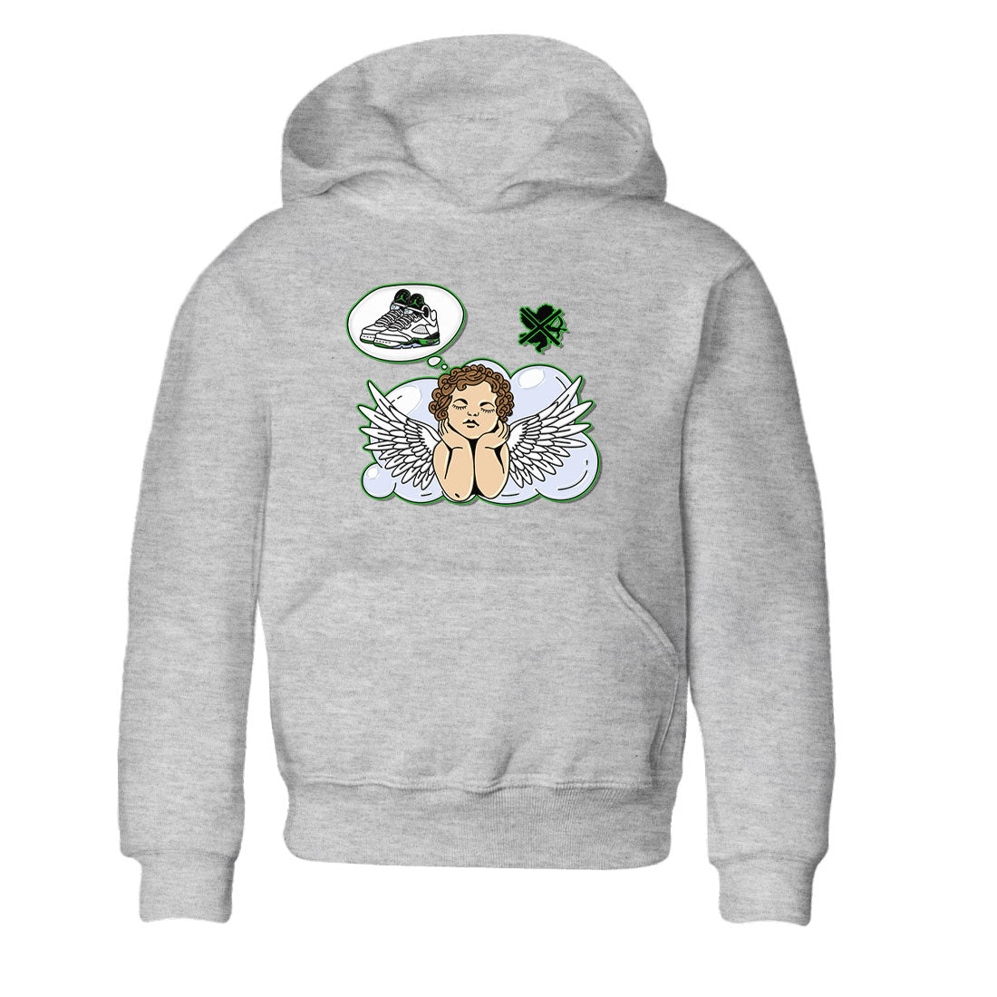 5s Lucky Green shirt to match jordans Cupids Day Off sneaker tees Air Jordan 5 Lucky Green Drip Gear Zone baby toddler Heather Grey 2 cotton Shirt