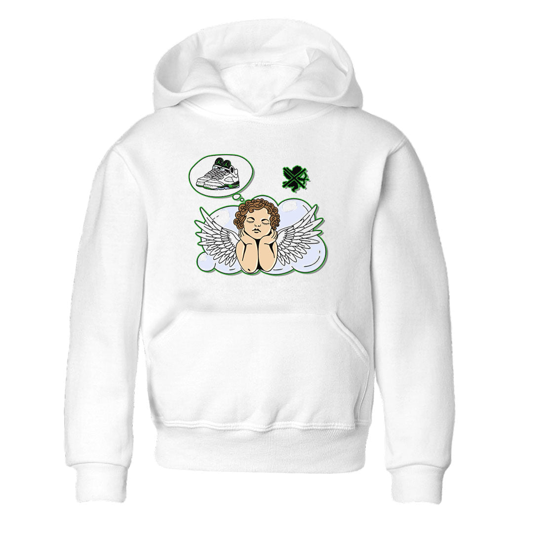 5s Lucky Green shirt to match jordans Cupids Day Off sneaker tees Air Jordan 5 Lucky Green Drip Gear Zone baby toddler White 2 cotton Shirt