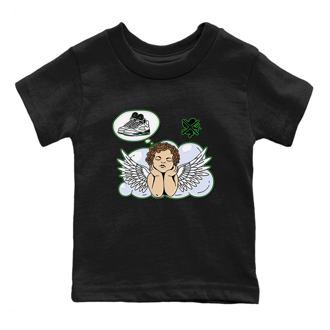 5s Lucky Green shirt to match jordans Cupids Day Off sneaker tees Air Jordan 5 Lucky Green Drip Gear Zone baby toddler Black 2 cotton Shirt