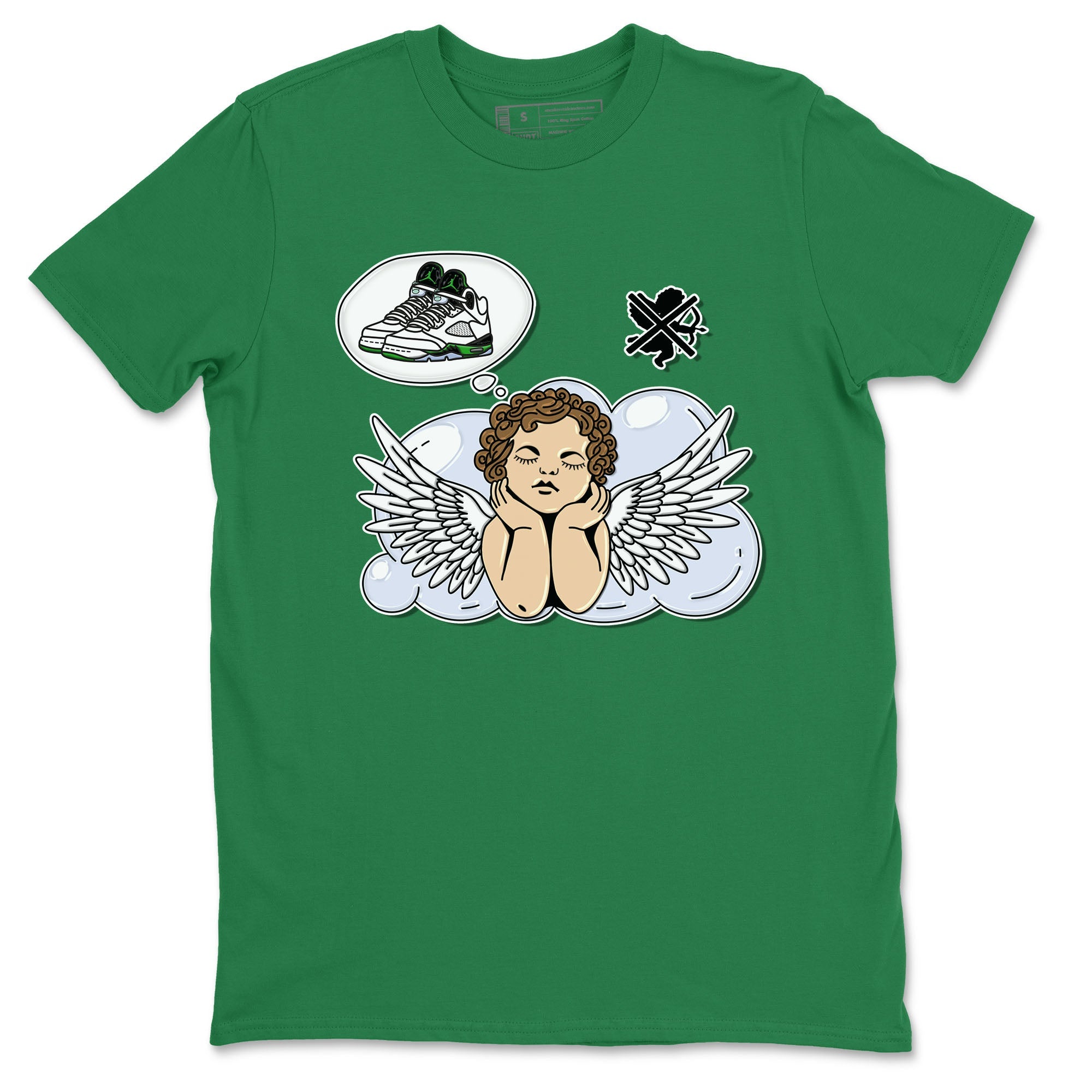 5s Lucky Green shirt to match jordans Cupids Day Off sneaker tees Air Jordan 5 Lucky Green Drip Gear Zone unisex cotton Kelly Green 1 crew neck shirt