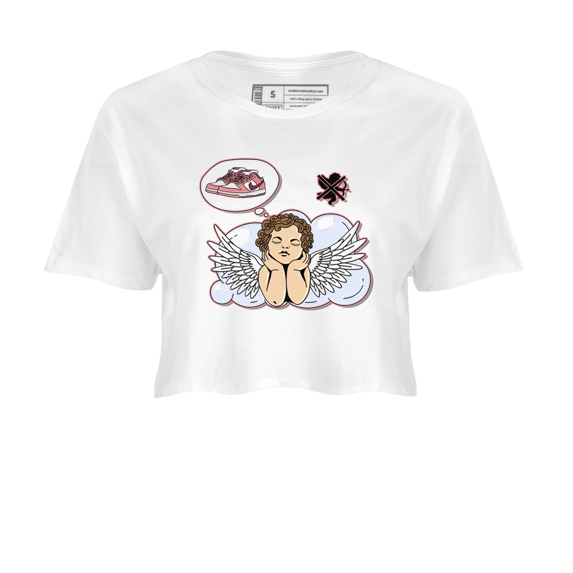 Dunk Valentine's Day shirt to match jordans Cupids Day Off sneaker tees Dunks Valentine's Day Drip Gear Zone White 2 crop length shirt