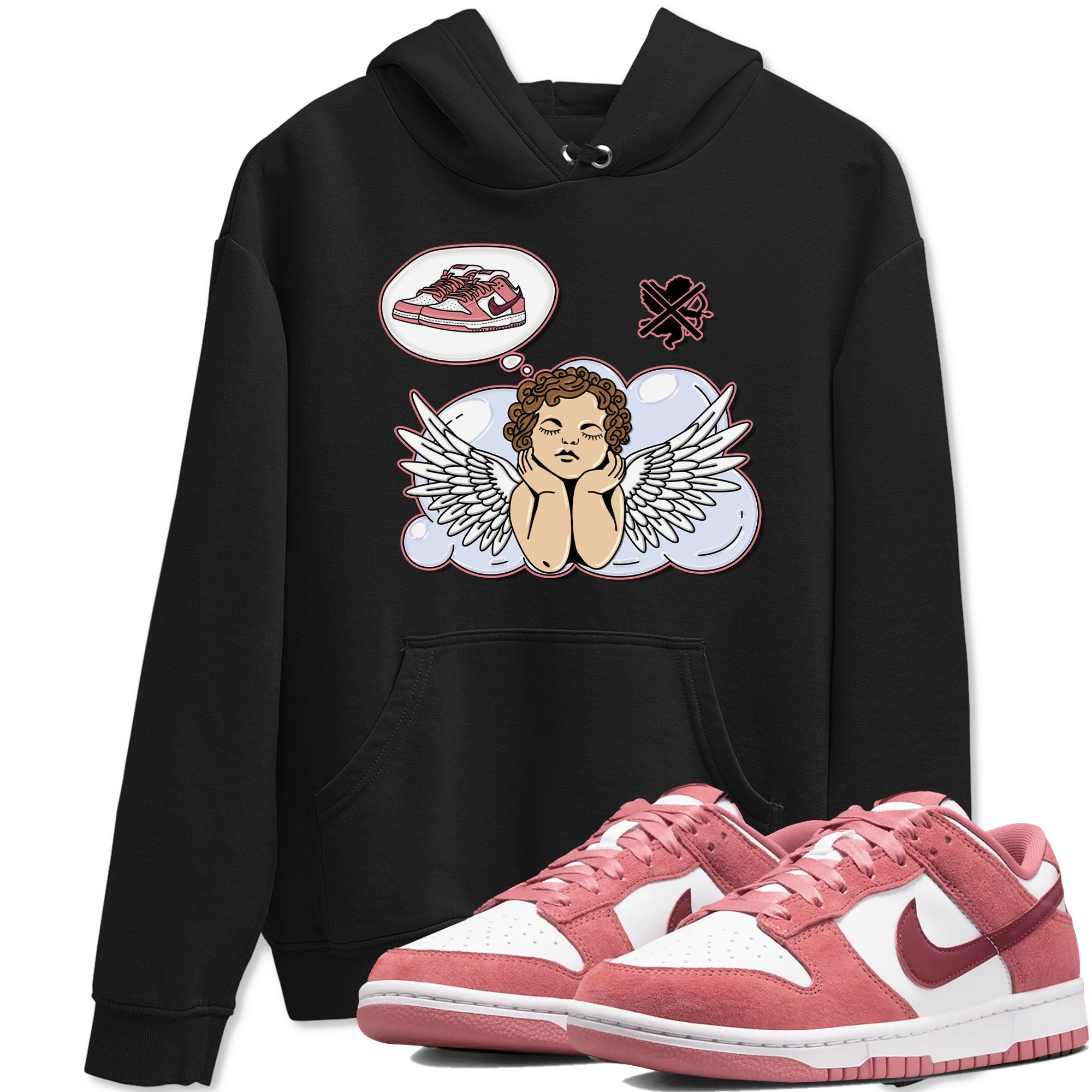 Dunk Valentine's Day shirt to match jordans Cupids Day Off sneaker tees Dunks Valentine's Day Drip Gear Zone unisex cotton Black 1 crew neck shirt