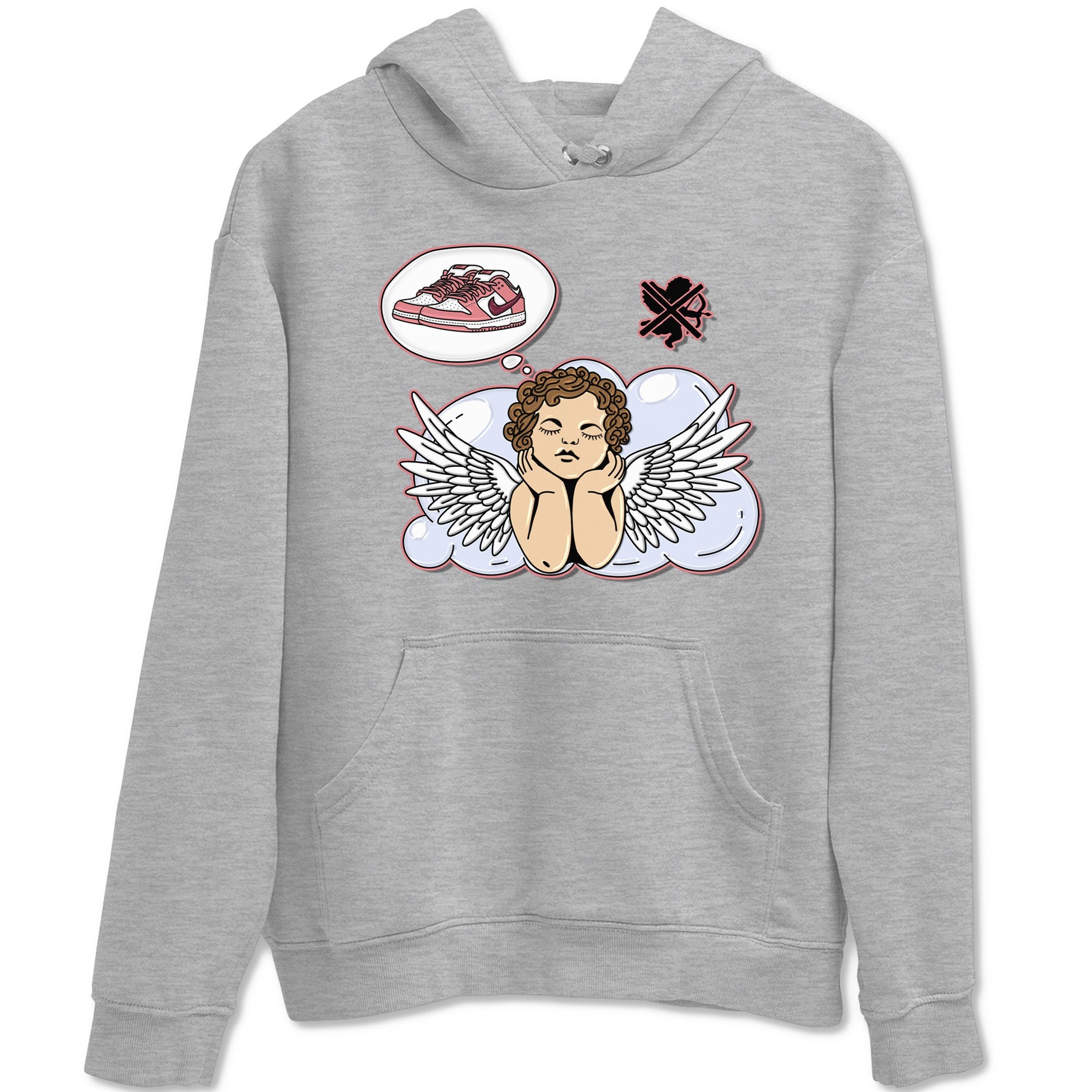 Dunk Valentine's Day shirt to match jordans Cupids Day Off sneaker tees Dunks Valentine's Day Drip Gear Zone unisex cotton Heather Grey 2 crew neck shirt