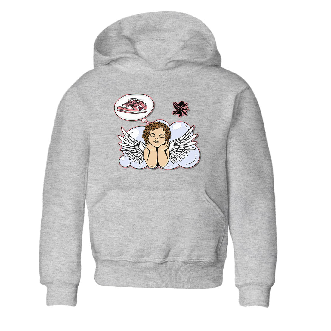 Dunk Valentine's Day shirt to match jordans Cupids Day Off sneaker tees Dunks Valentine's Day Drip Gear Zone baby toddler Heather Grey 2 cotton Shirt