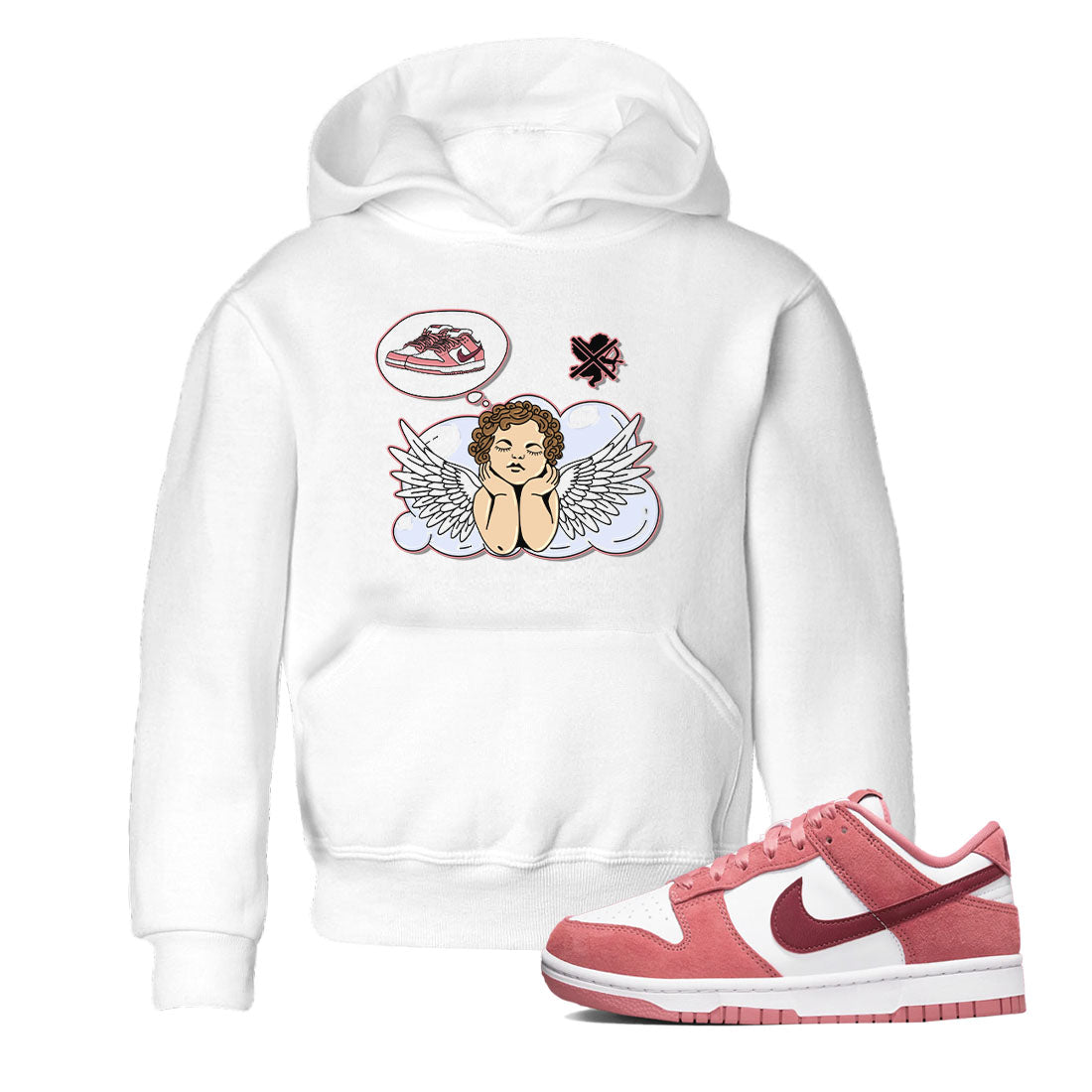 Dunk Valentine's Day shirt to match jordans Cupids Day Off sneaker tees Dunks Valentine's Day Drip Gear Zone baby toddler White 1 cotton Shirt