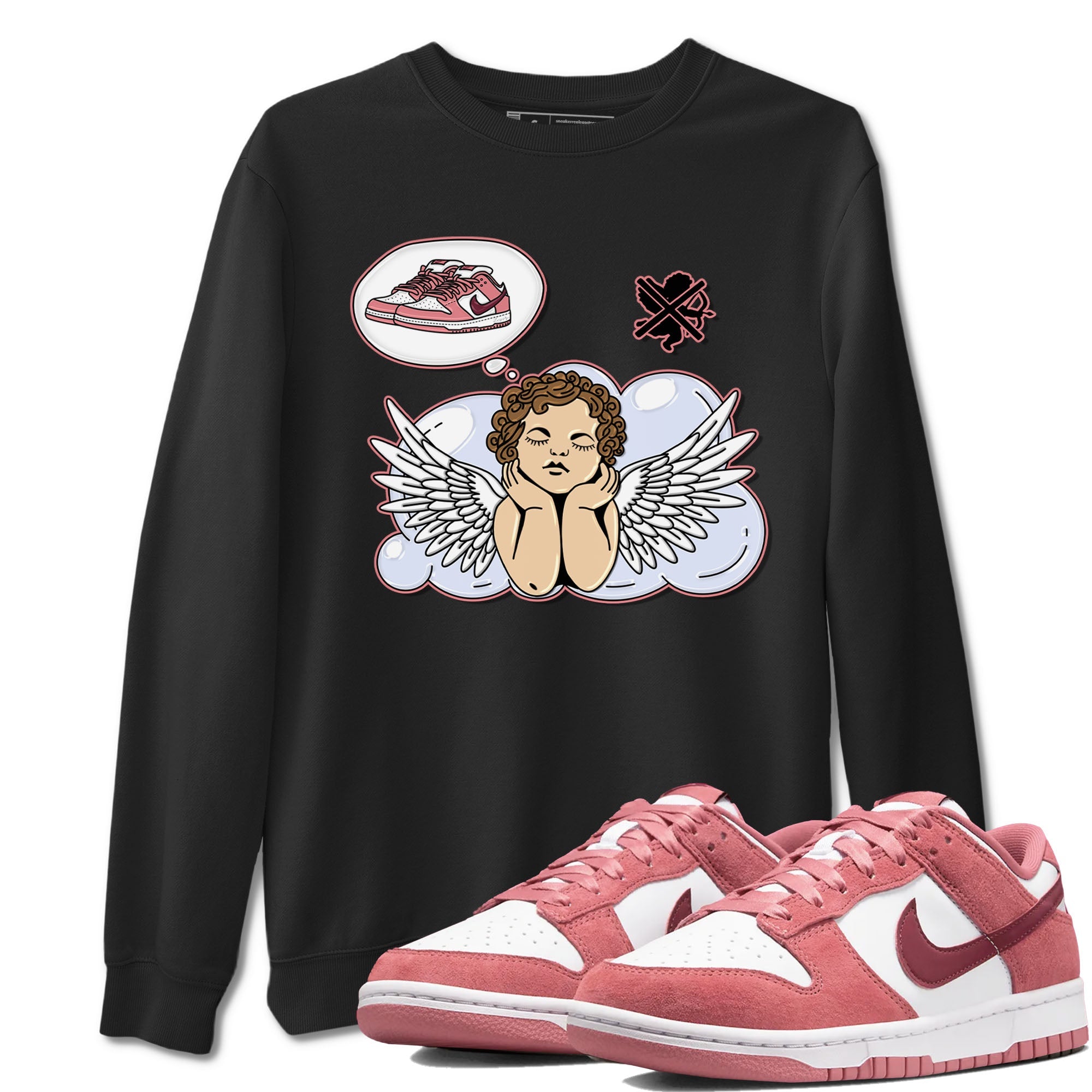 Dunk Valentine's Day shirt to match jordans Cupids Day Off sneaker tees Dunks Valentine's Day Drip Gear Zone unisex cotton Black 1 crew neck shirt