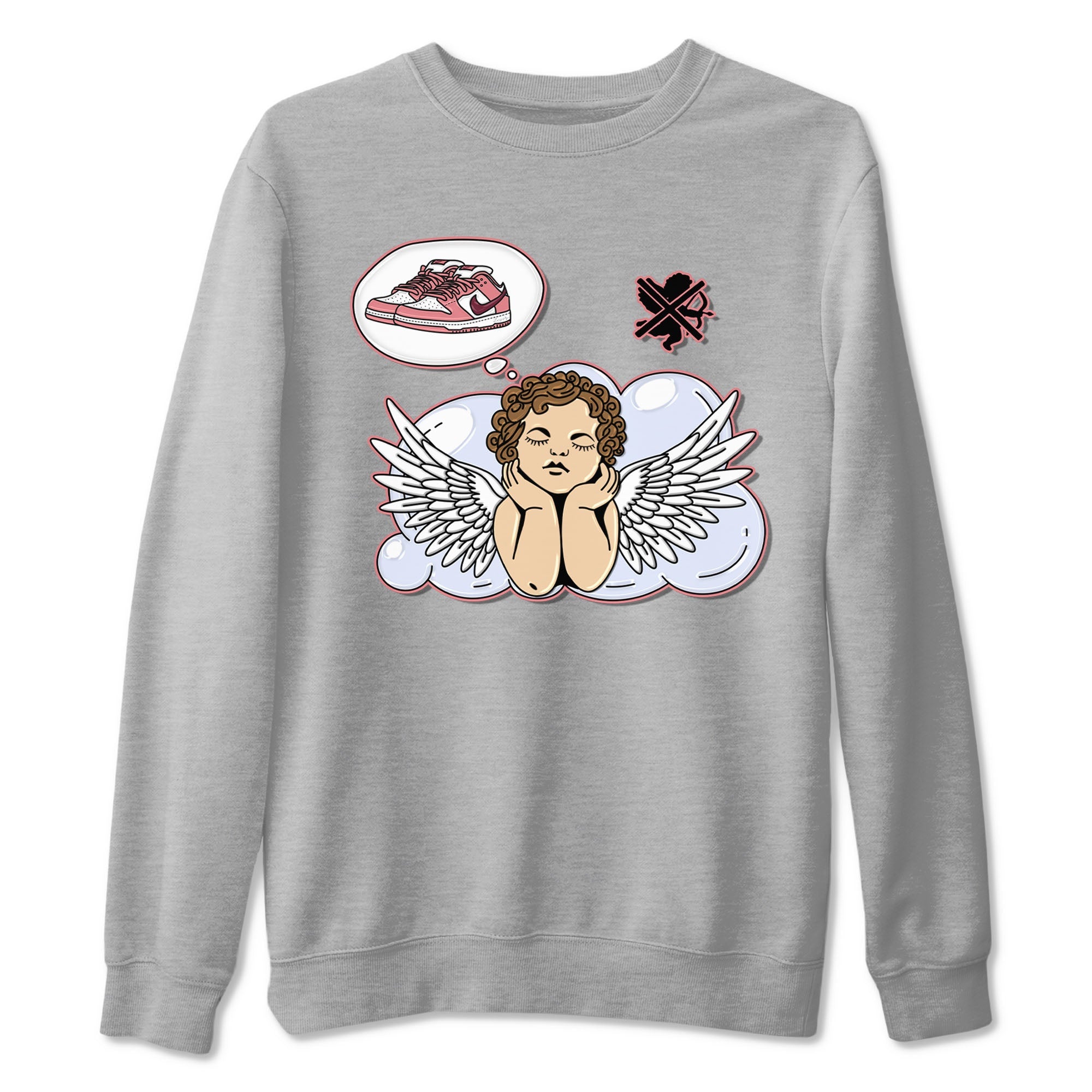 Dunk Valentine's Day shirt to match jordans Cupids Day Off sneaker tees Dunks Valentine's Day Drip Gear Zone unisex cotton Heather Grey 2 crew neck shirt