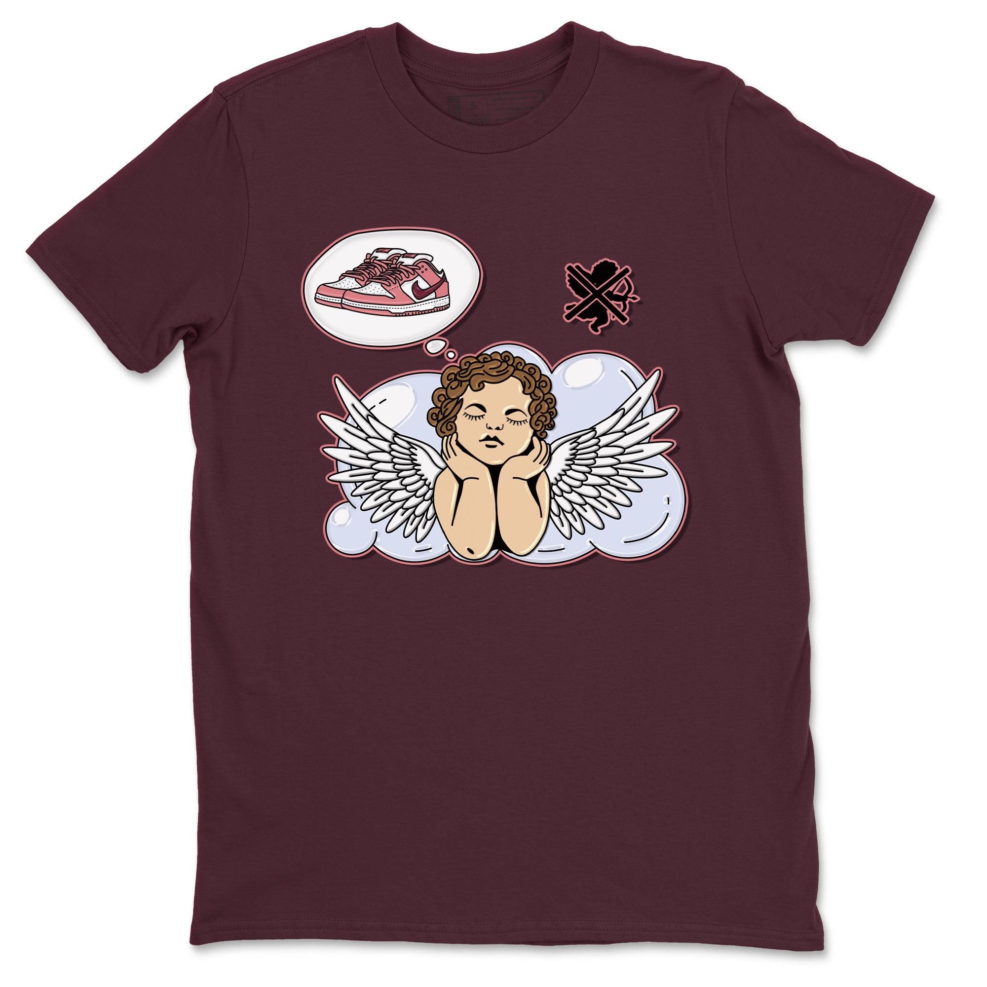 Dunk Valentine's Day shirt to match jordans Cupids Day Off sneaker tees Dunks Valentine's Day Drip Gear Zone unisex cotton Maroon 2 crew neck shirt